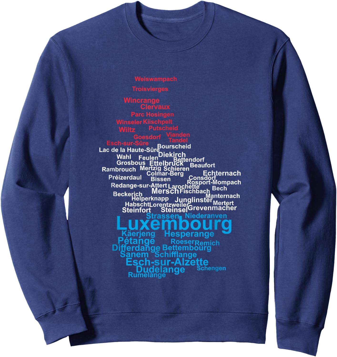 Luxembourg Flag, Luxembourg Outline Luxembourger, Luxembourg Sweatshirt - Sweatshirt | Navy