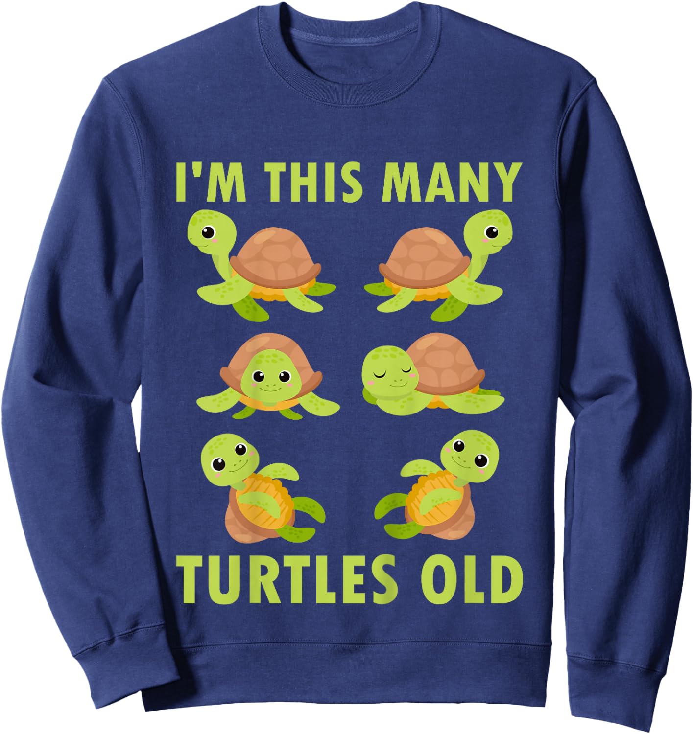 Kids 6 Year Old Boy Sea Turtles Old 6th Birthday Kids Sweatshirt - Sweatshirt | Navy