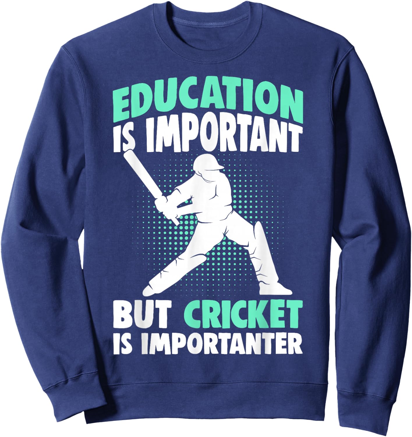 Cricket Player Boys Kids Sweatshirt - Sweatshirt | Navy