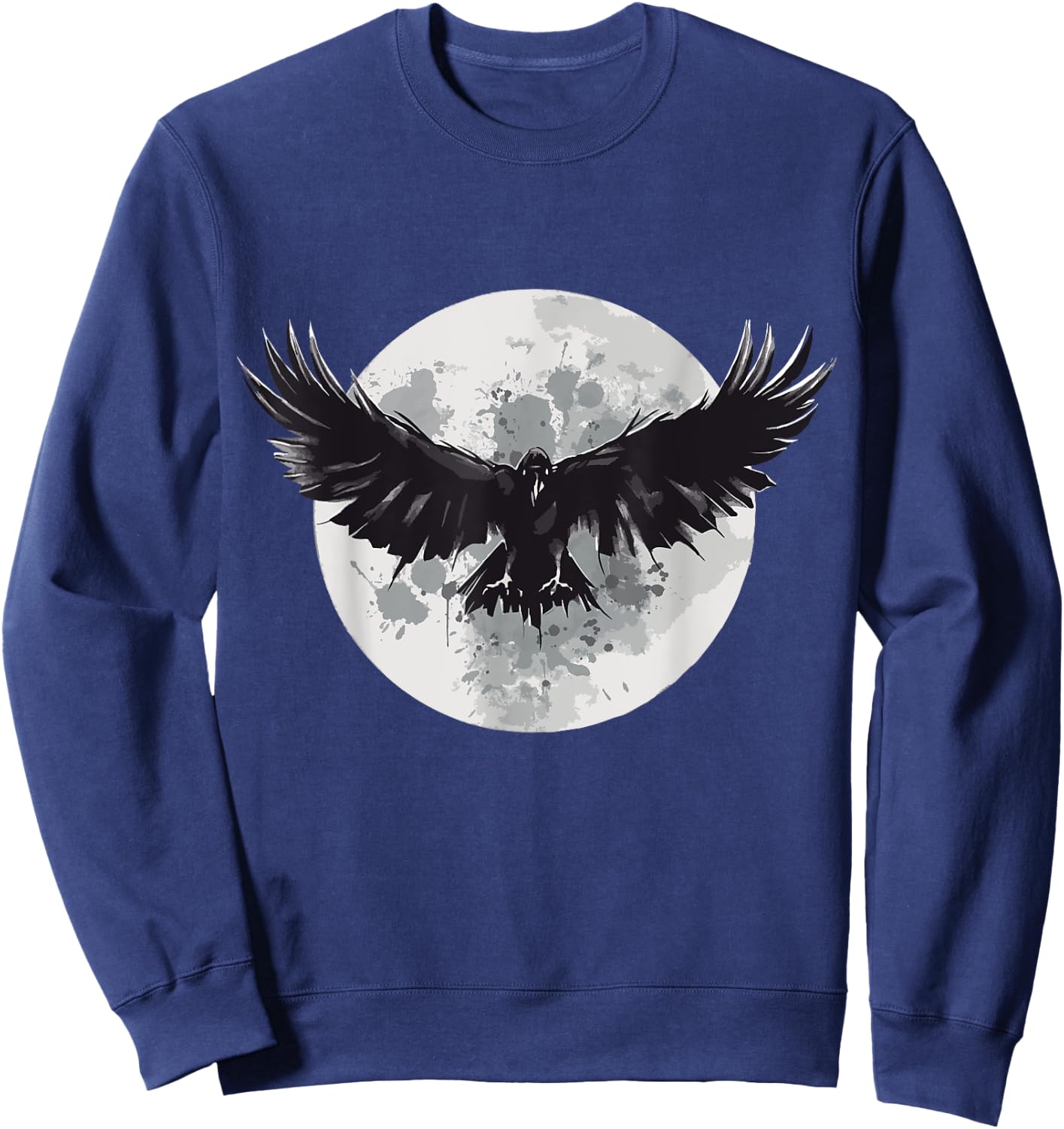 Raven animal print animal lovers crow design animals moon Sweatshirt - Sweatshirt | Navy