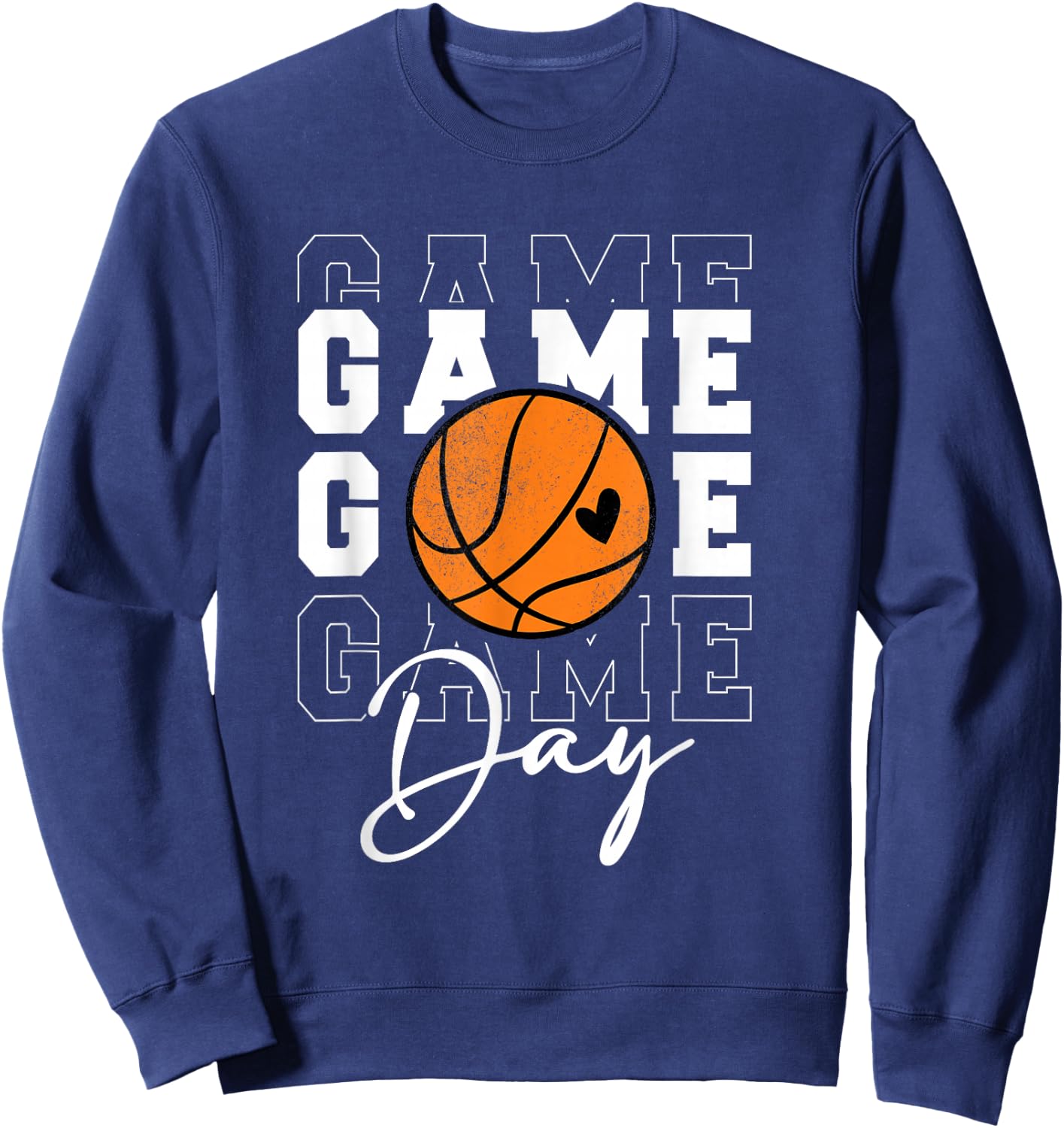 Game Day Basketball Shirt for Youth Boy Girl Basketball Mom Sweatshirt - Sweatshirt | Navy