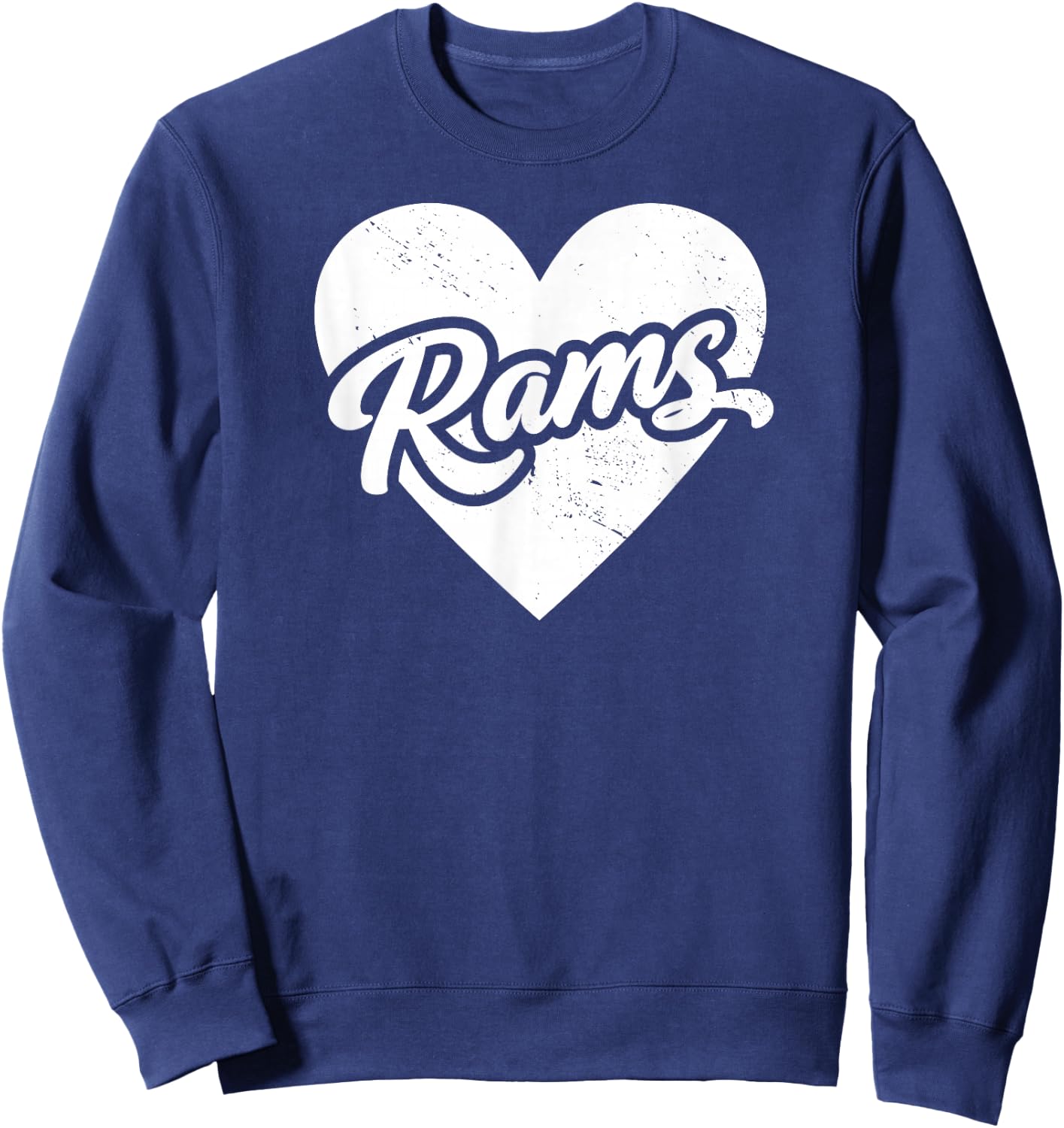 Vintage Rams School Spirit Go Rams Love Sweatshirt - Sweatshirt | Navy