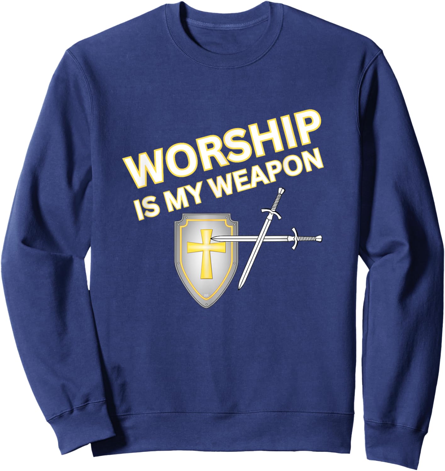 WORSHIP IS MY WEAPON Jesus Followers Sweatshirt - Sweatshirt | Navy