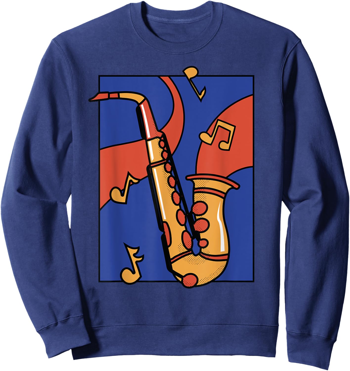 Colourful Saxophone Comic Art Graphic Women Children Sweatshirt - Sweatshirt | Navy