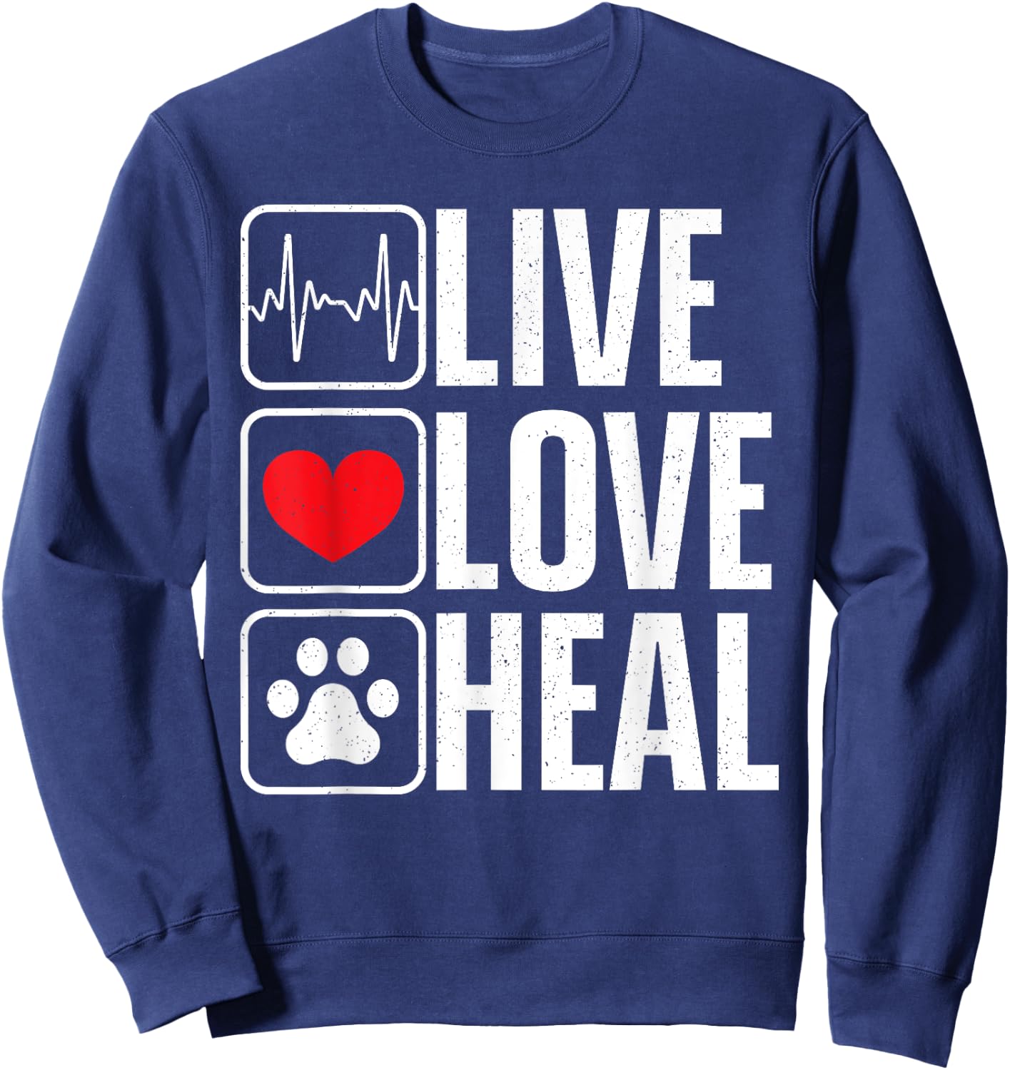 Funny Veterinarian Art Women Veterinary Pet Vet Tech Sweatshirt - Sweatshirt | Navy