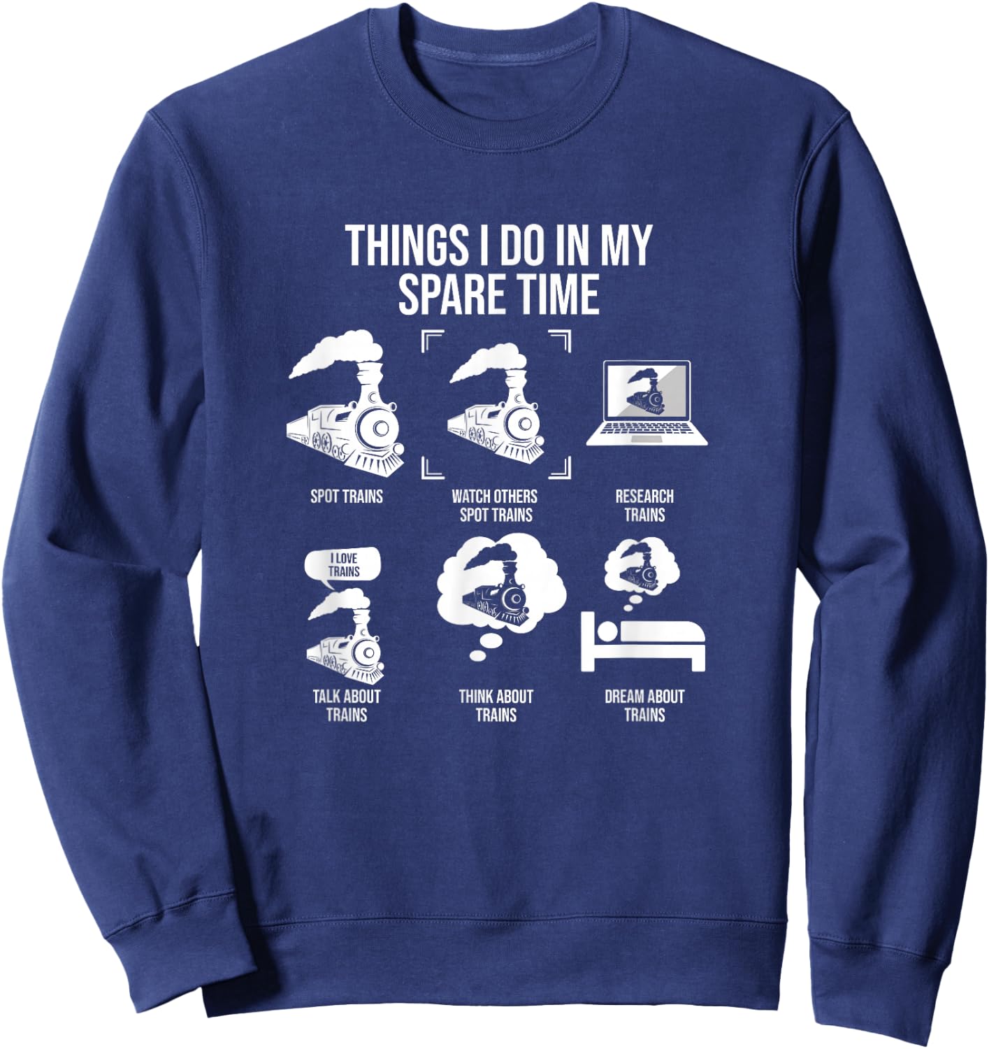 Things I Do In My Spare Time, Trainspotting Trainspotter Sweatshirt - Sweatshirt | Navy