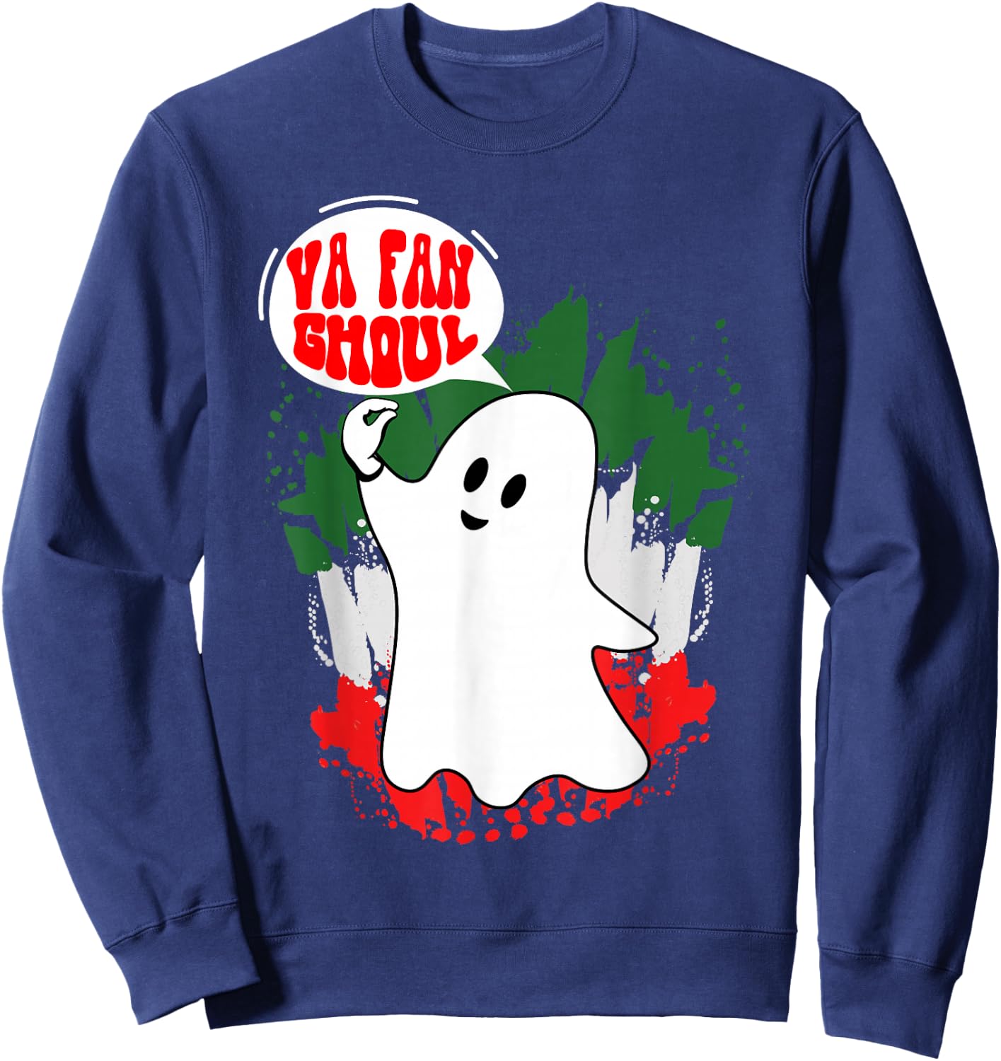 Va Fan Ghoul Women Italian Funny Halloween Ghost Sweatshirt - Sweatshirt | Navy