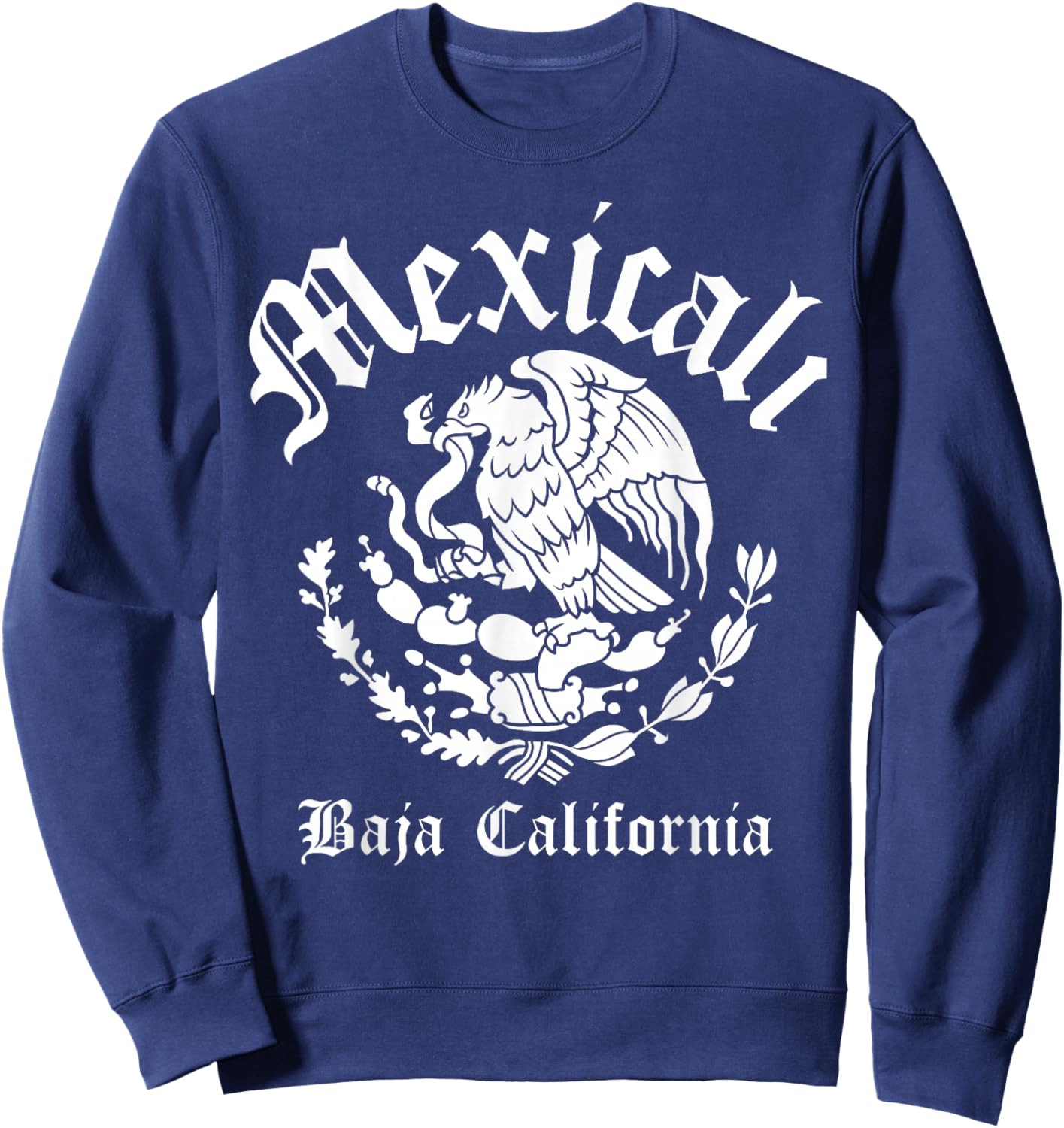 Mexicali with Mexican Emblem Mexicali Sweatshirt - Sweatshirt | Navy