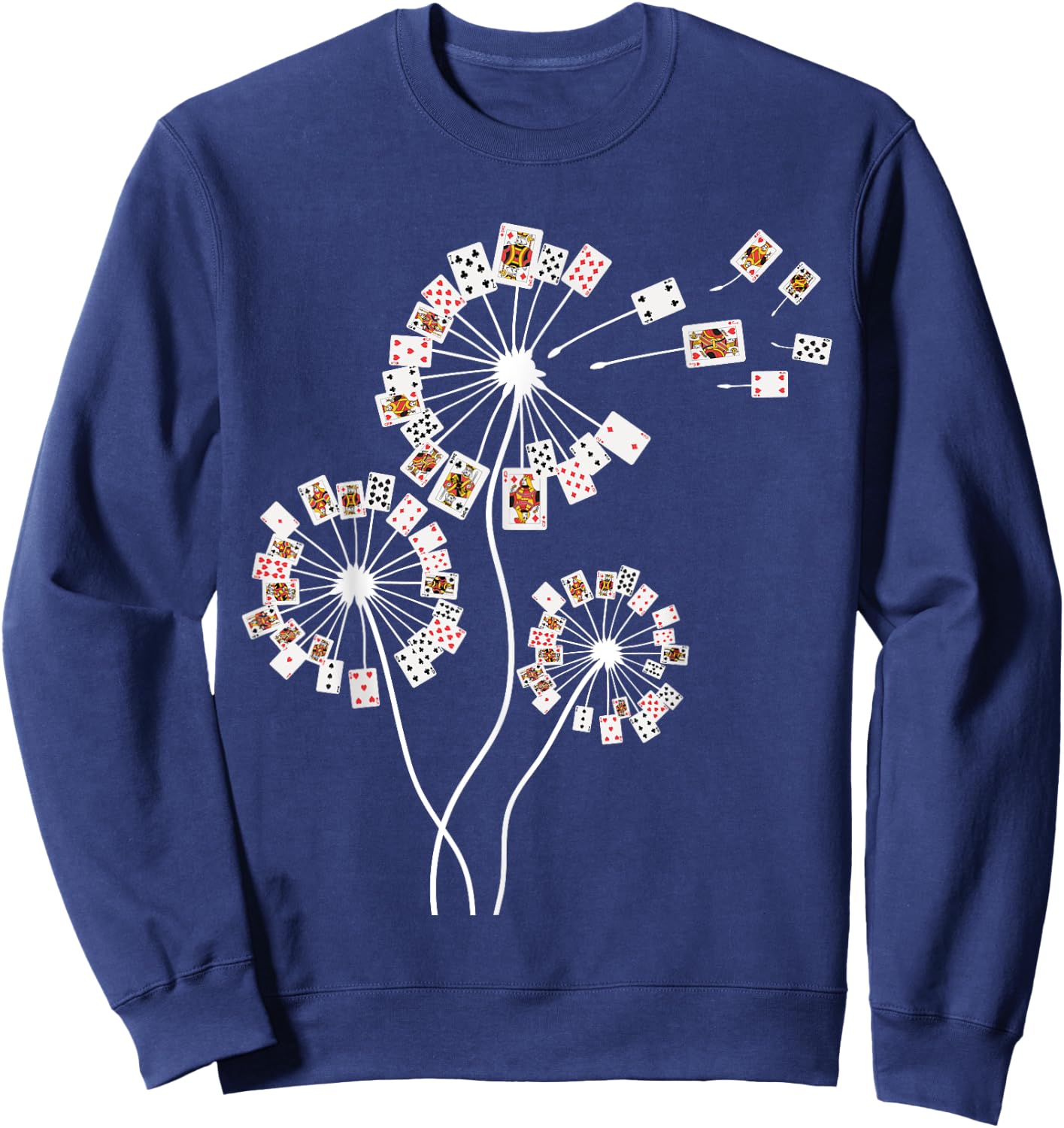 Dandelion Card Games Shirt for Card Player | Poker Cards Sweatshirt - Sweatshirt | Navy