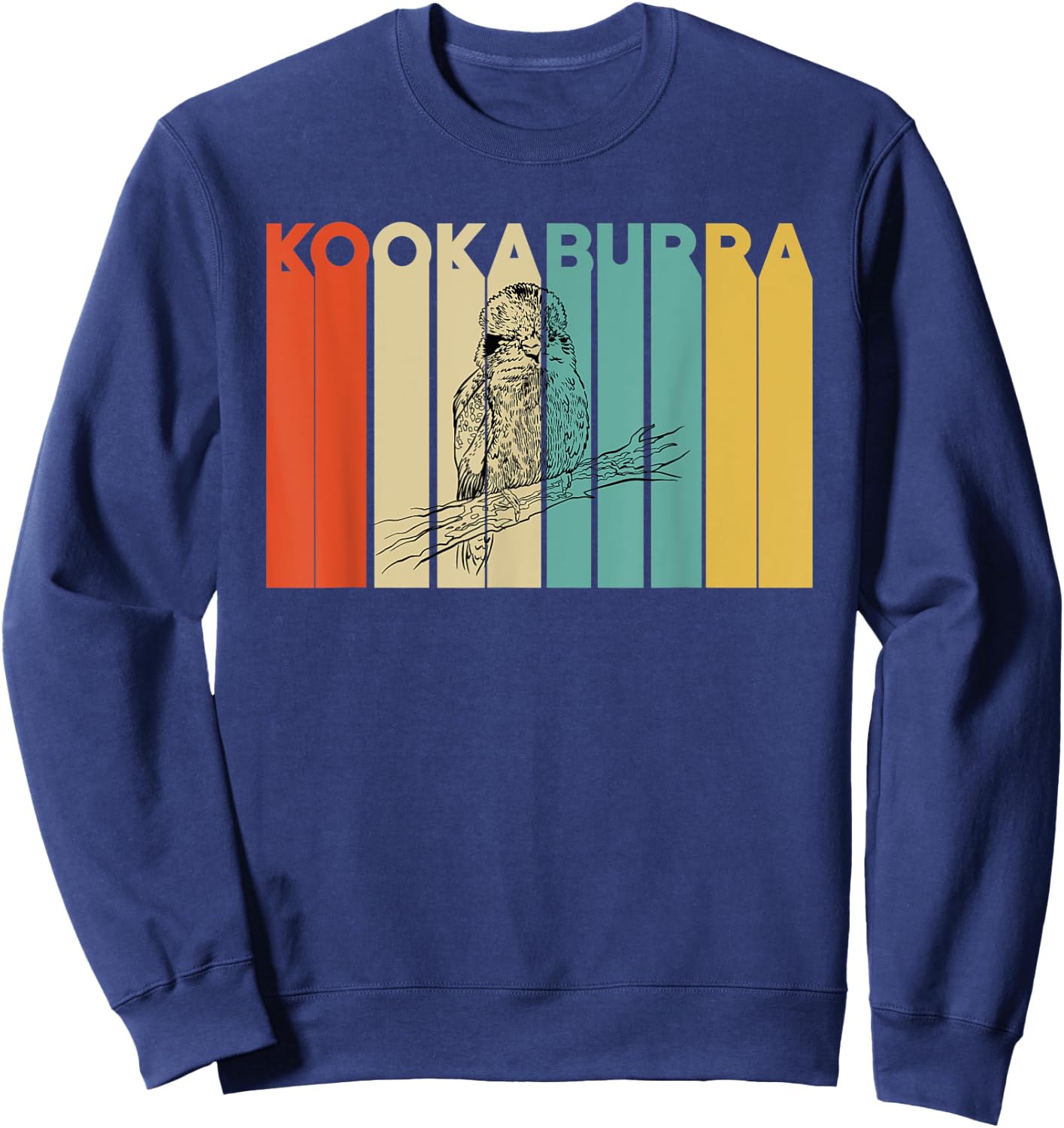 Retro Kookaburra Apparel Australia Birds Love Birding Sweatshirt - Sweatshirt | Navy