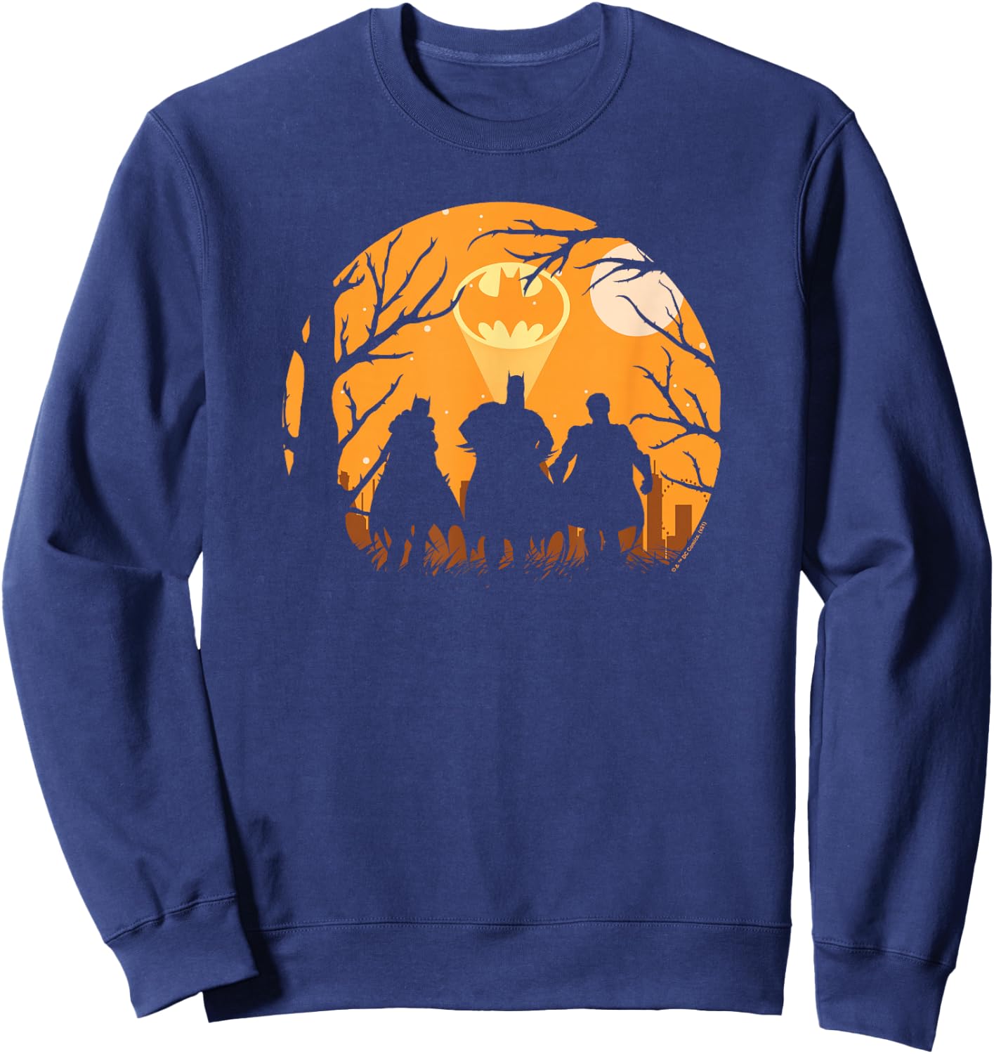 DC Comics Batman Halloween Logo Group Shot Sweatshirt - Sweatshirt | Navy