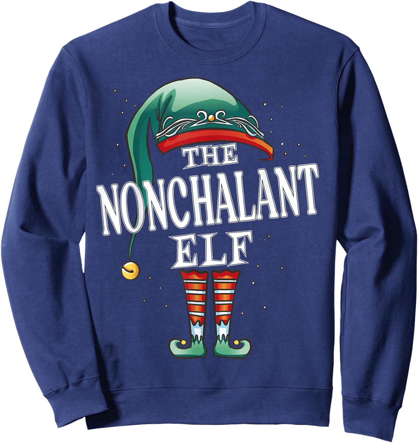 Nonchalant Elf Christmas Group Xmas Pajama Party Sweatshirt - Sweatshirt | Navy