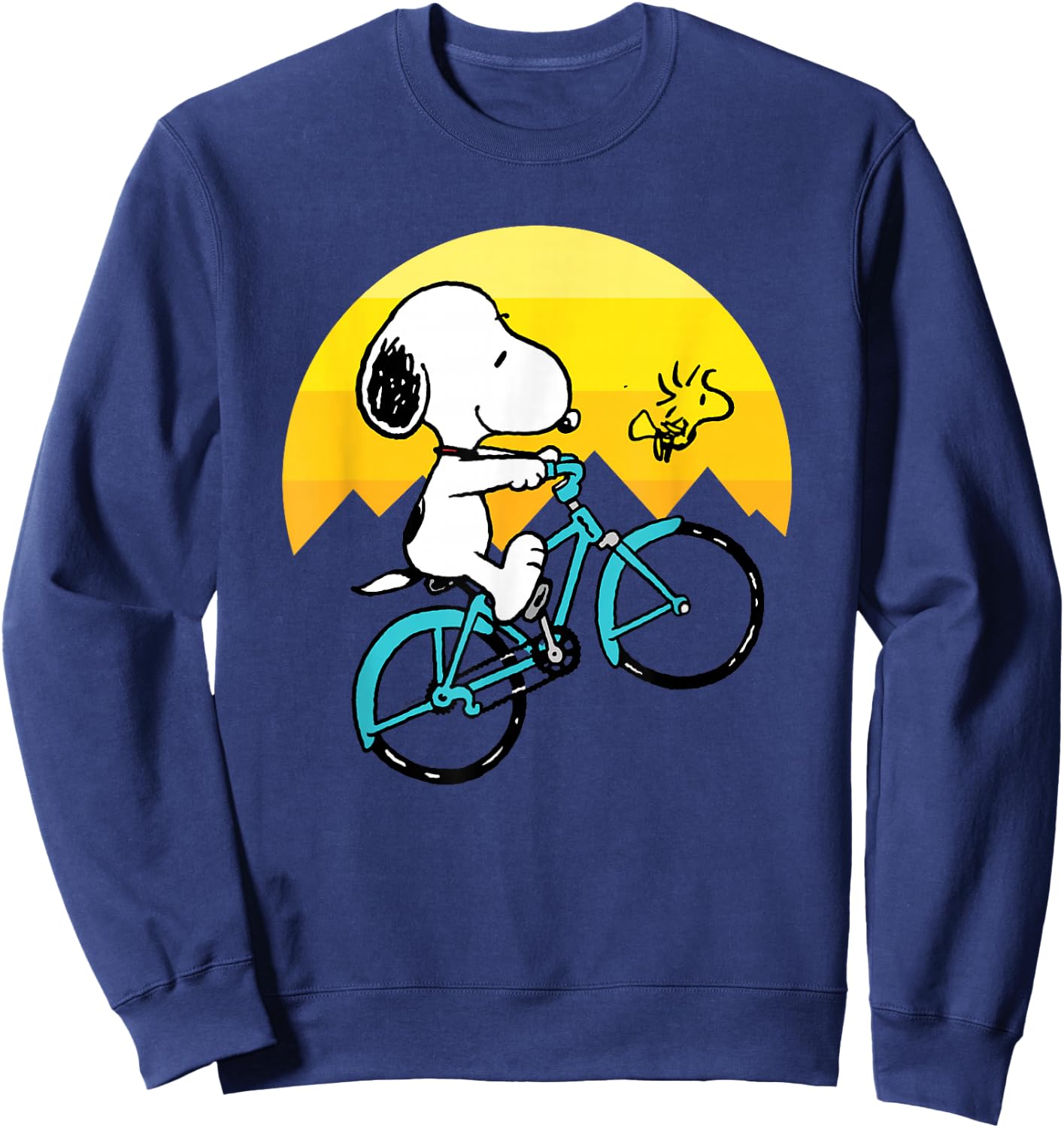 Peanuts - Snoopy Woodstock Mountain Biking Sweatshirt - Sweatshirt | Navy