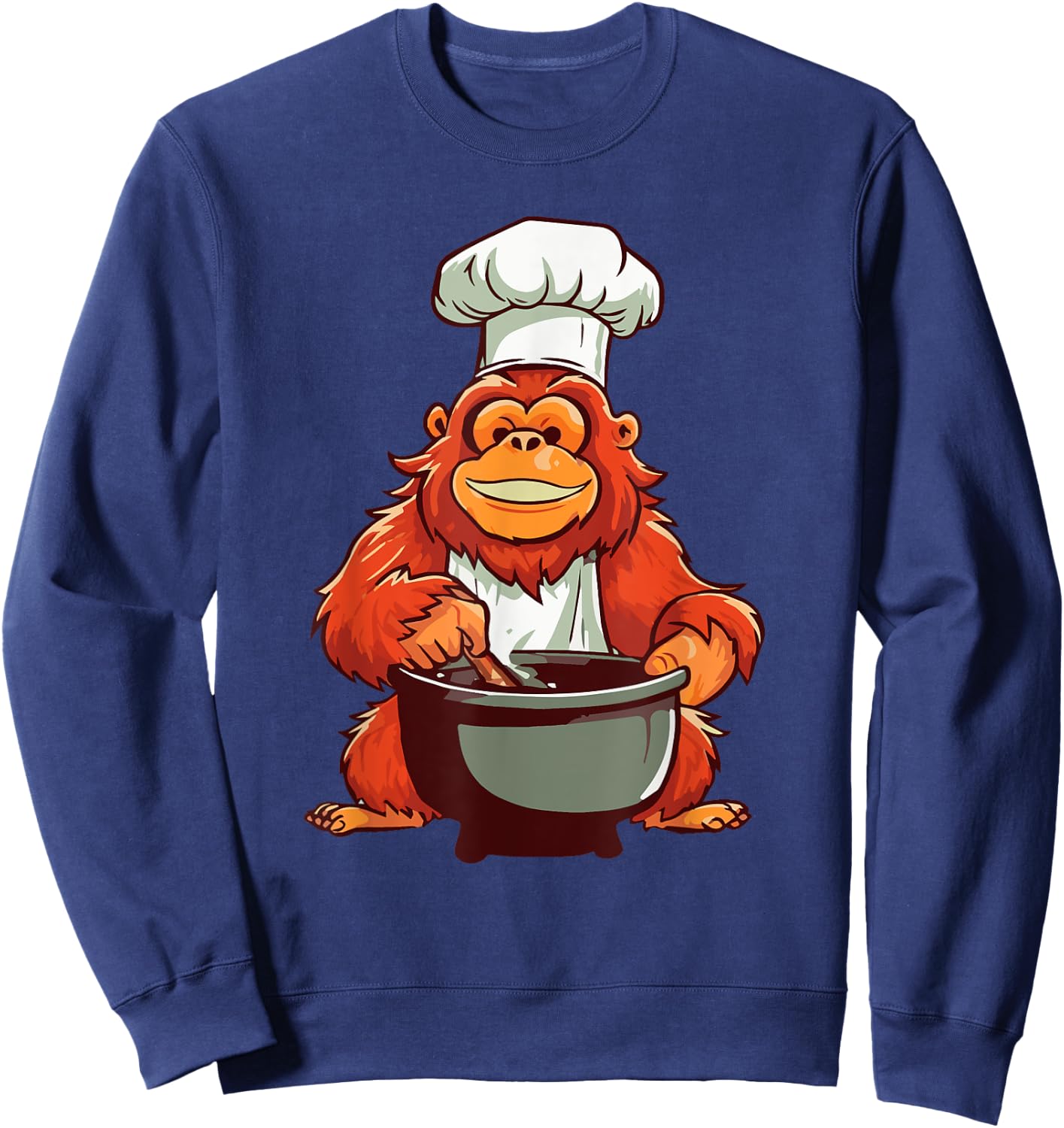 Orangutans Hobby Chef Cooking Monkey Jungle Sweatshirt - Sweatshirt | Navy