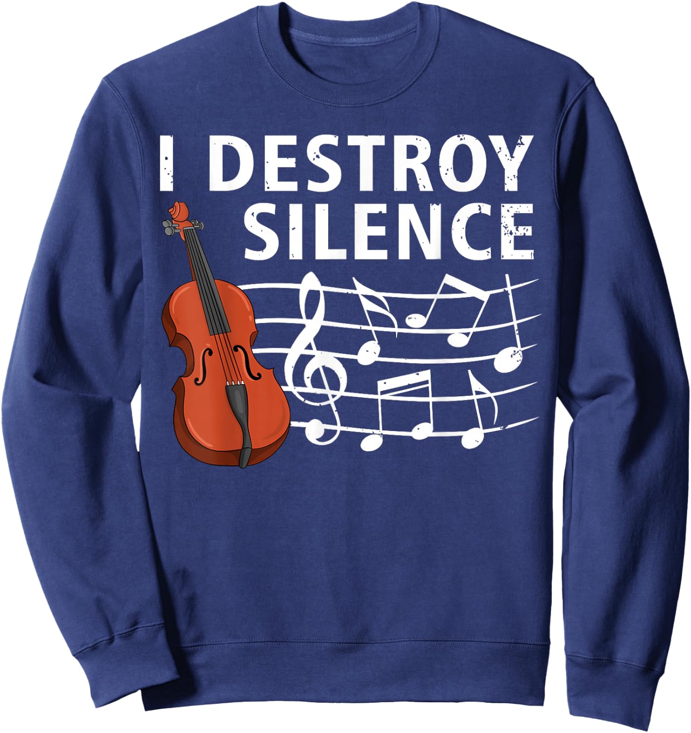 Funny Violin Player Art Women Kids Fiddle Violinist Sweatshirt - Sweatshirt | Navy