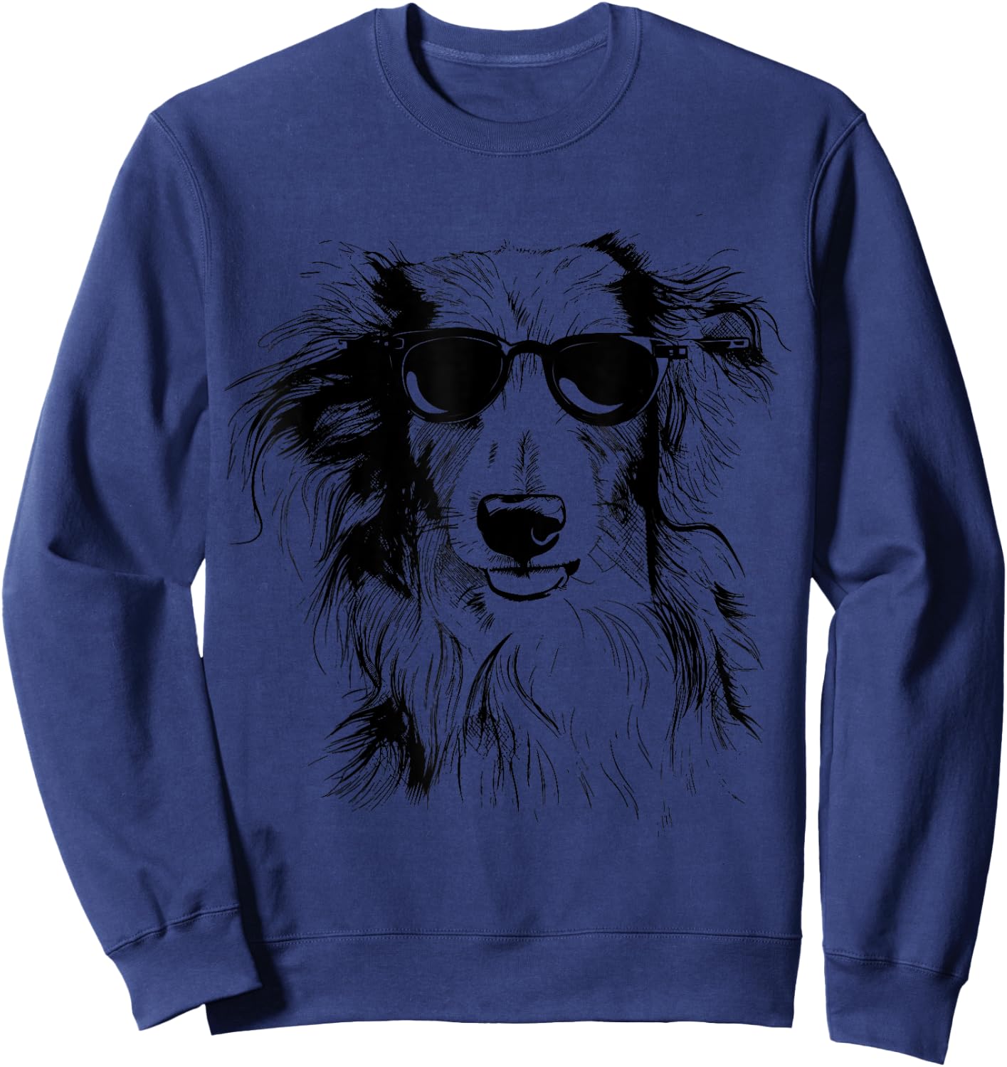 Silken Windhound Sketch Drawing Art Dog Lover Mom Dad Women Sweatshirt - Sweatshirt | Navy