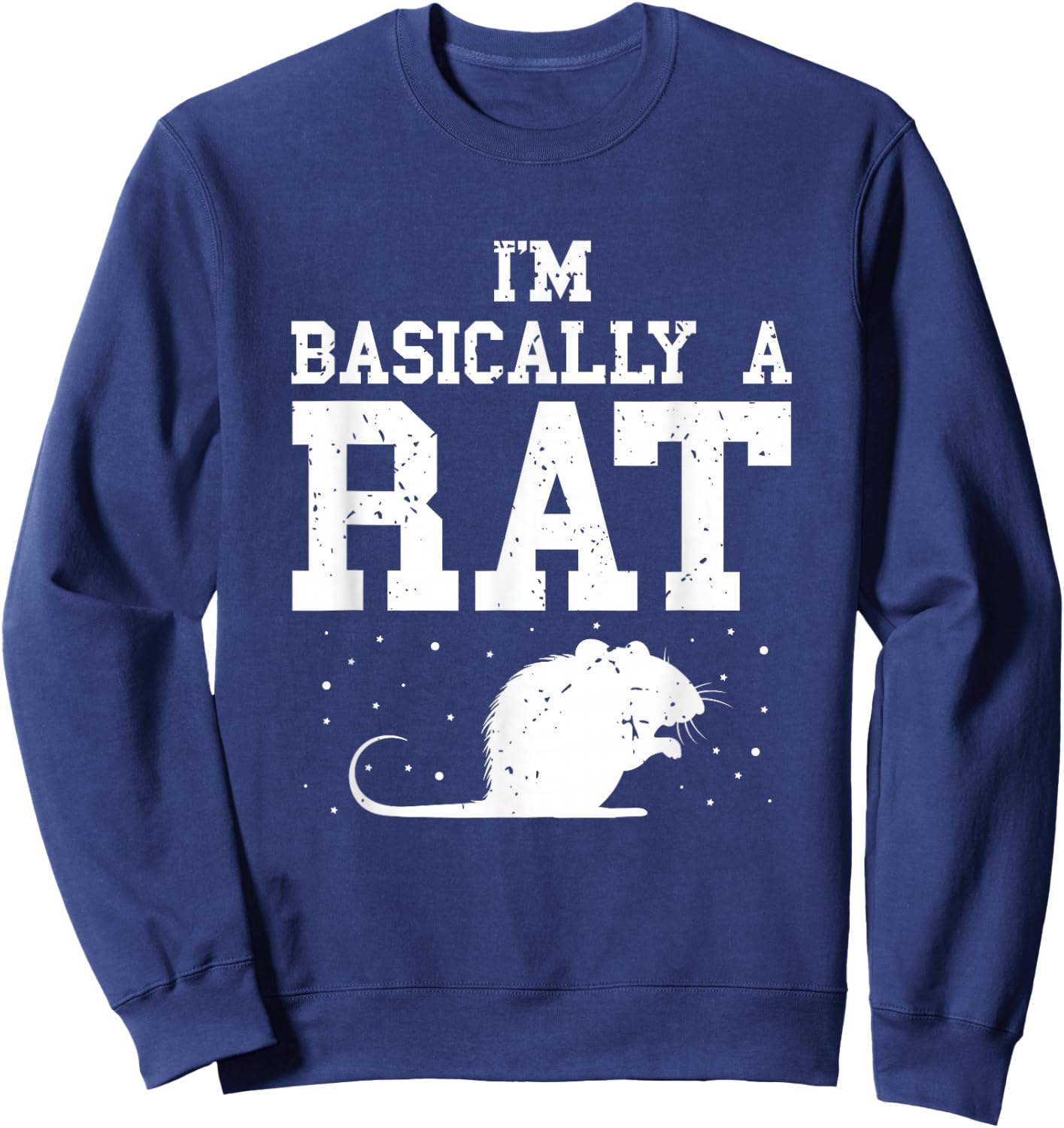 Basically Rat Vintage Rat Owner Rodent Rat Lover Mouse Sweatshirt - Sweatshirt | Navy