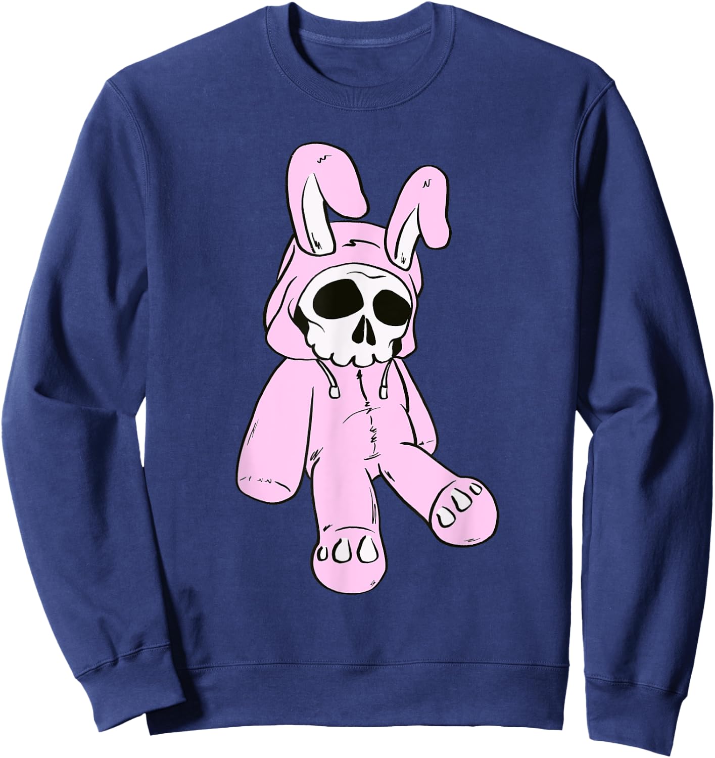 Skull Bunny Pink Dead Bunny Costume Skeleton Manga Rabbit Sweatshirt - Sweatshirt | Navy