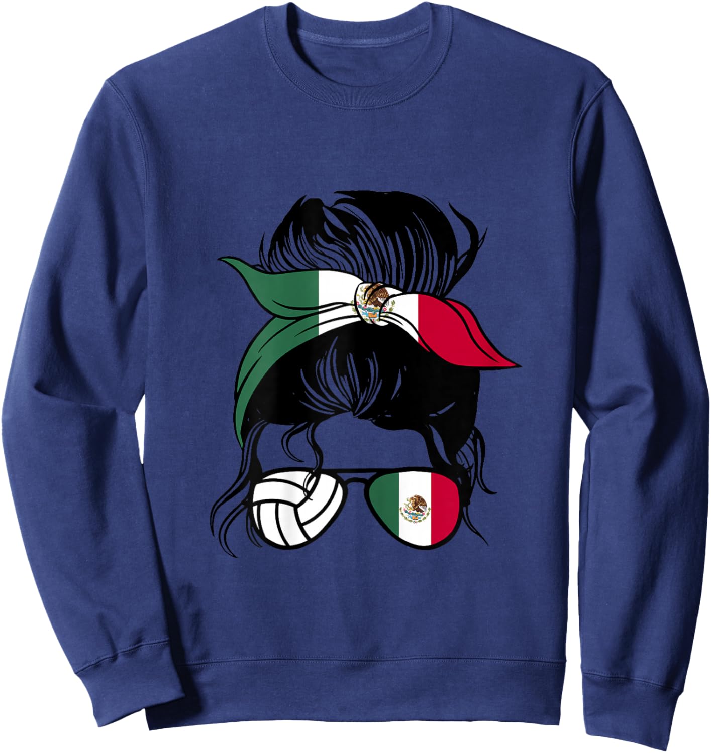 Mexico Volleyball Mom Mothers Day Mexican Volleyball Girl Sweatshirt - Sweatshirt | Navy