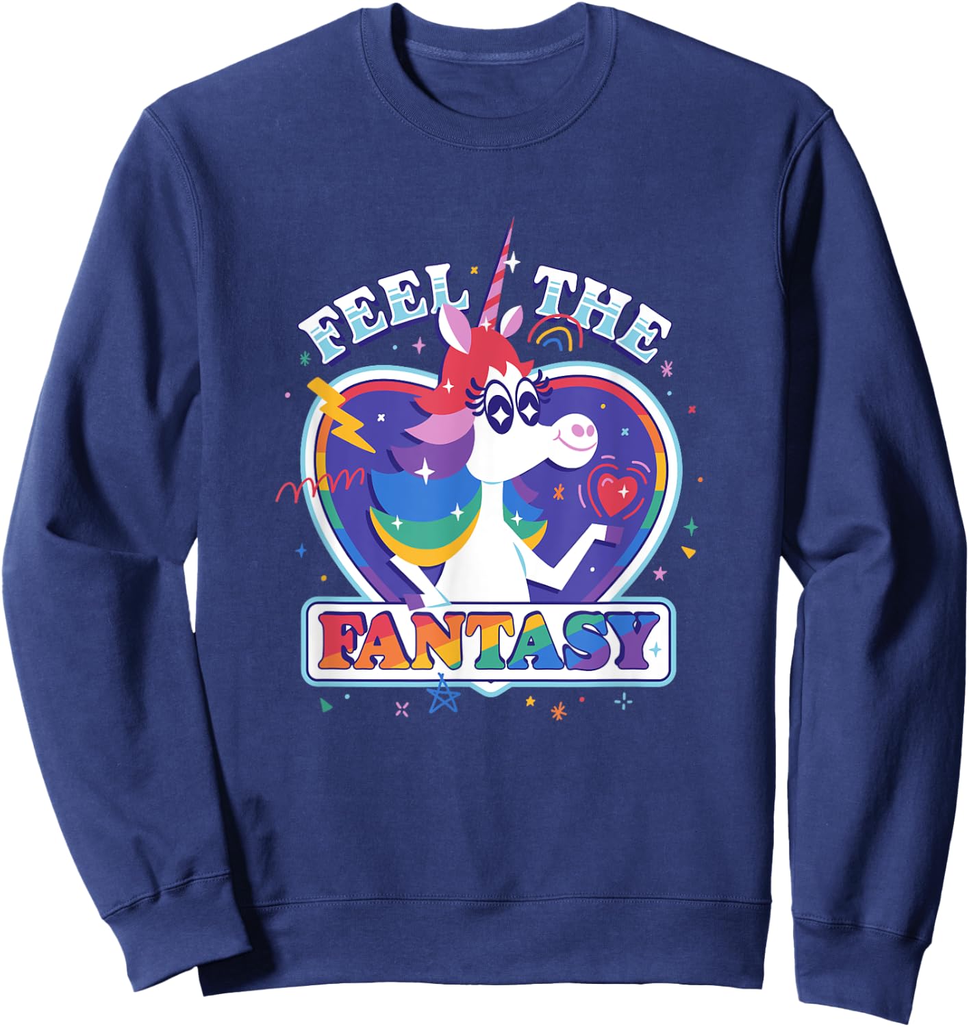 Disney Pixar Inside Out Fantasy Rainbow Unicorn Sweatshirt - Sweatshirt | Navy