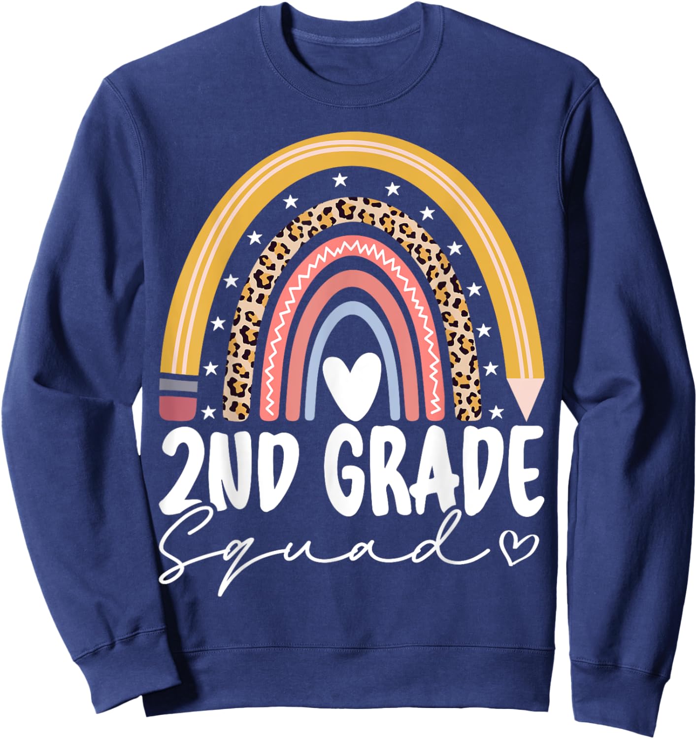 Second Grade Squad 2nd Grade Team Retro First Day of School Sweatshirt - Sweatshirt | Navy