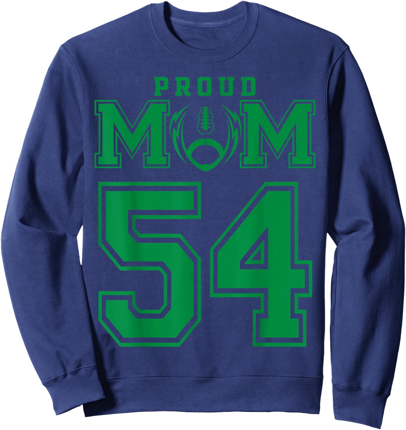 Custom Proud Football Mom Number 54 G Personalized Sweatshirt - Sweatshirt | Navy