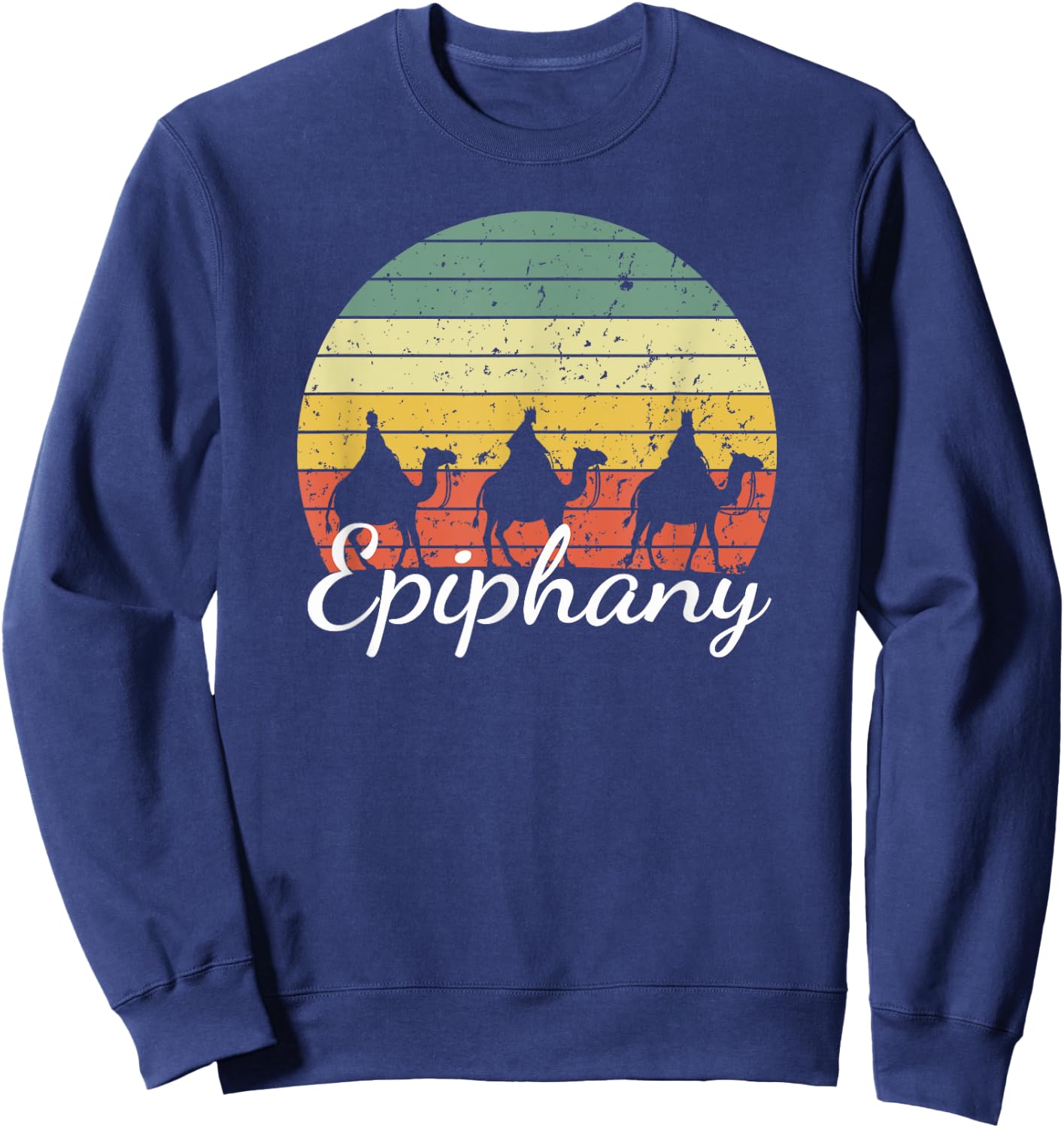 Cute Epiphany Three Wise Men retro 3 Kings day Christian Sweatshirt - Sweatshirt | Navy