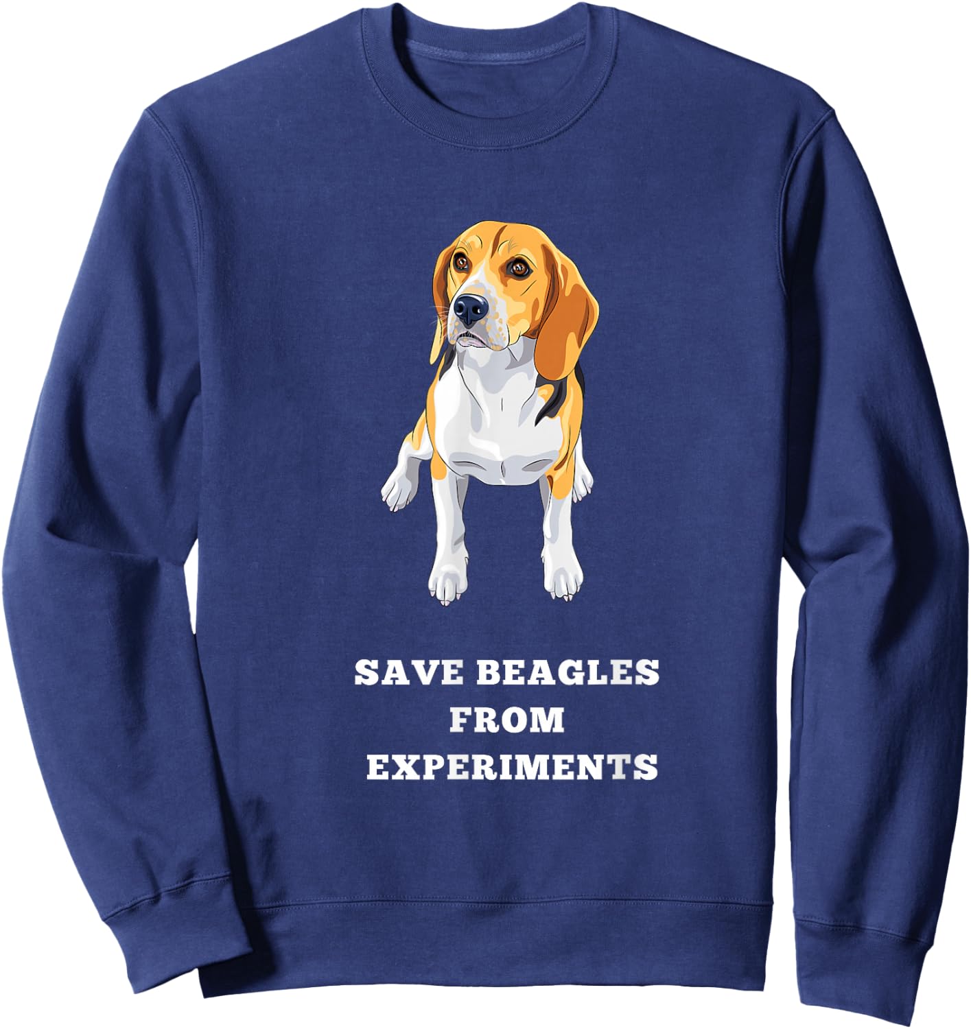 Save beagles from experiment / Beagle lover Sweatshirt - Sweatshirt | Navy