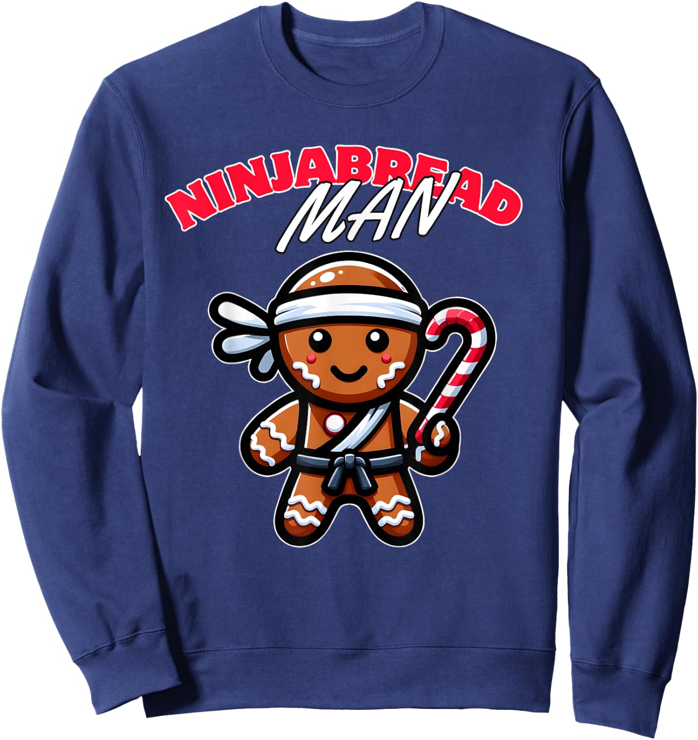 Funny Christmas Ninja Gingerbread Ninjabread Sweatshirt - Sweatshirt | Navy