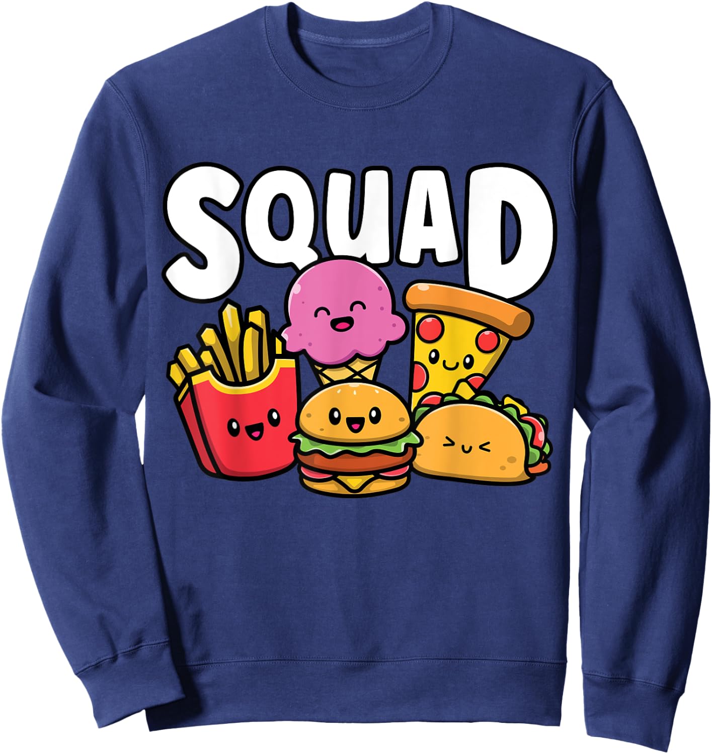 Junk Food Squad Cute Funny Fast Food Lover Foodie Sweatshirt - Sweatshirt | Navy