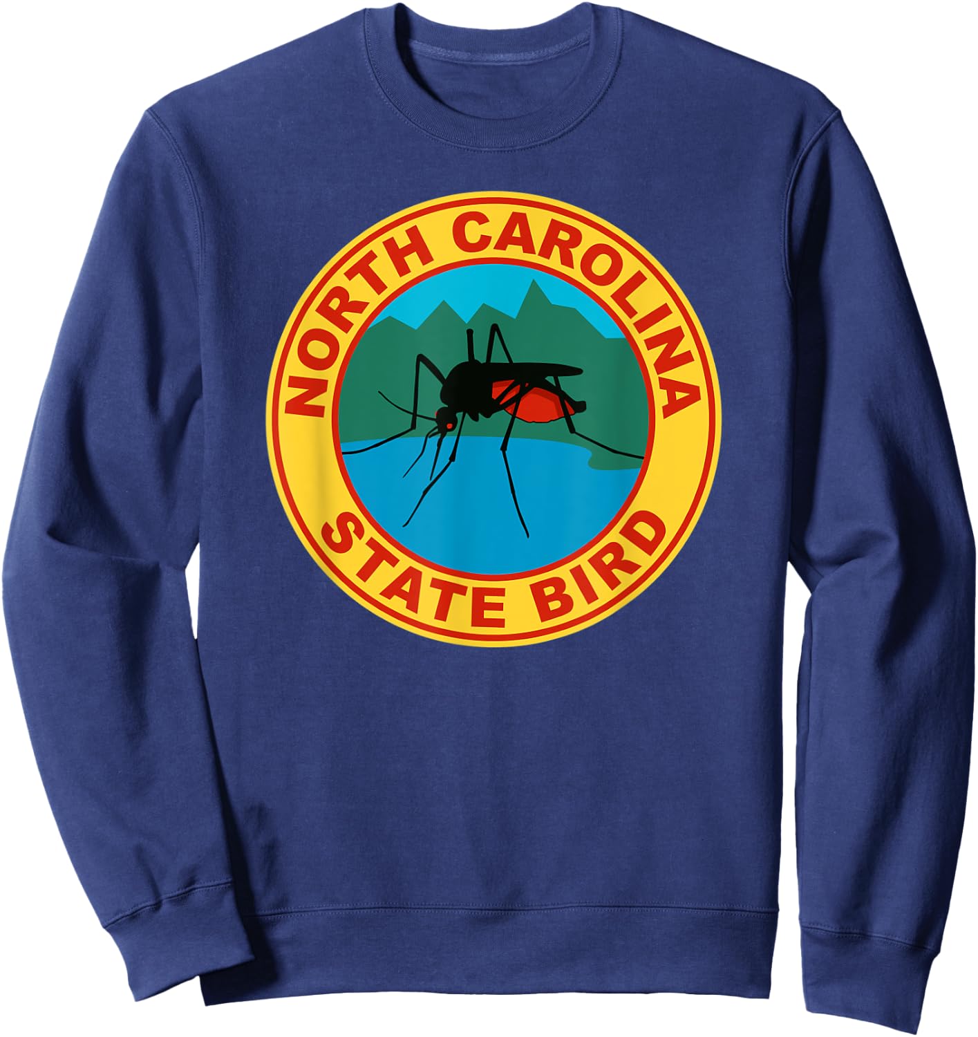 Funny North Carolina Mosquito State Bird Sweatshirt - Sweatshirt | Navy