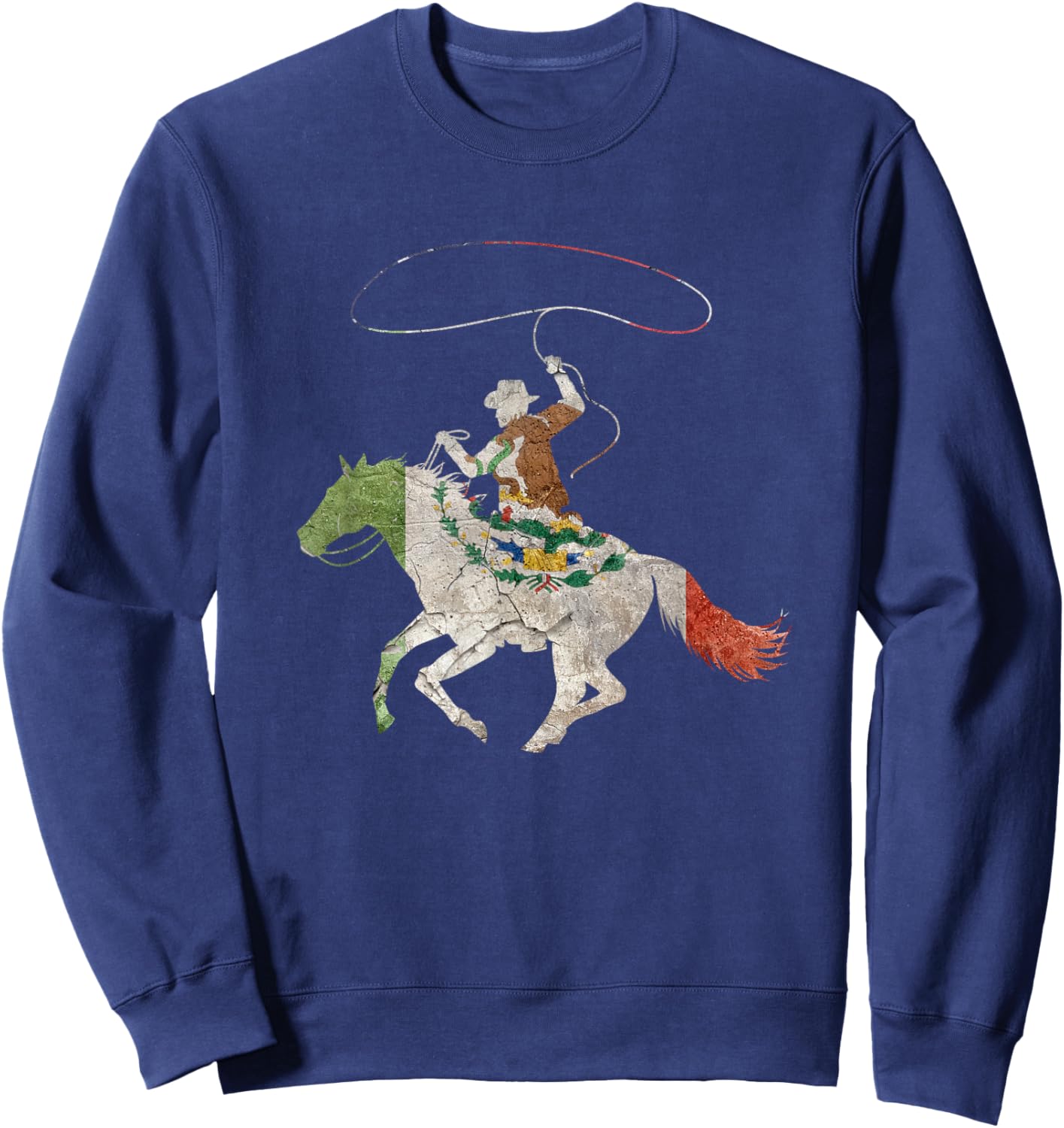 Mexican Cowboy Vaquero Horse Rider Western Lasso Rancher Sweatshirt - Sweatshirt | Navy