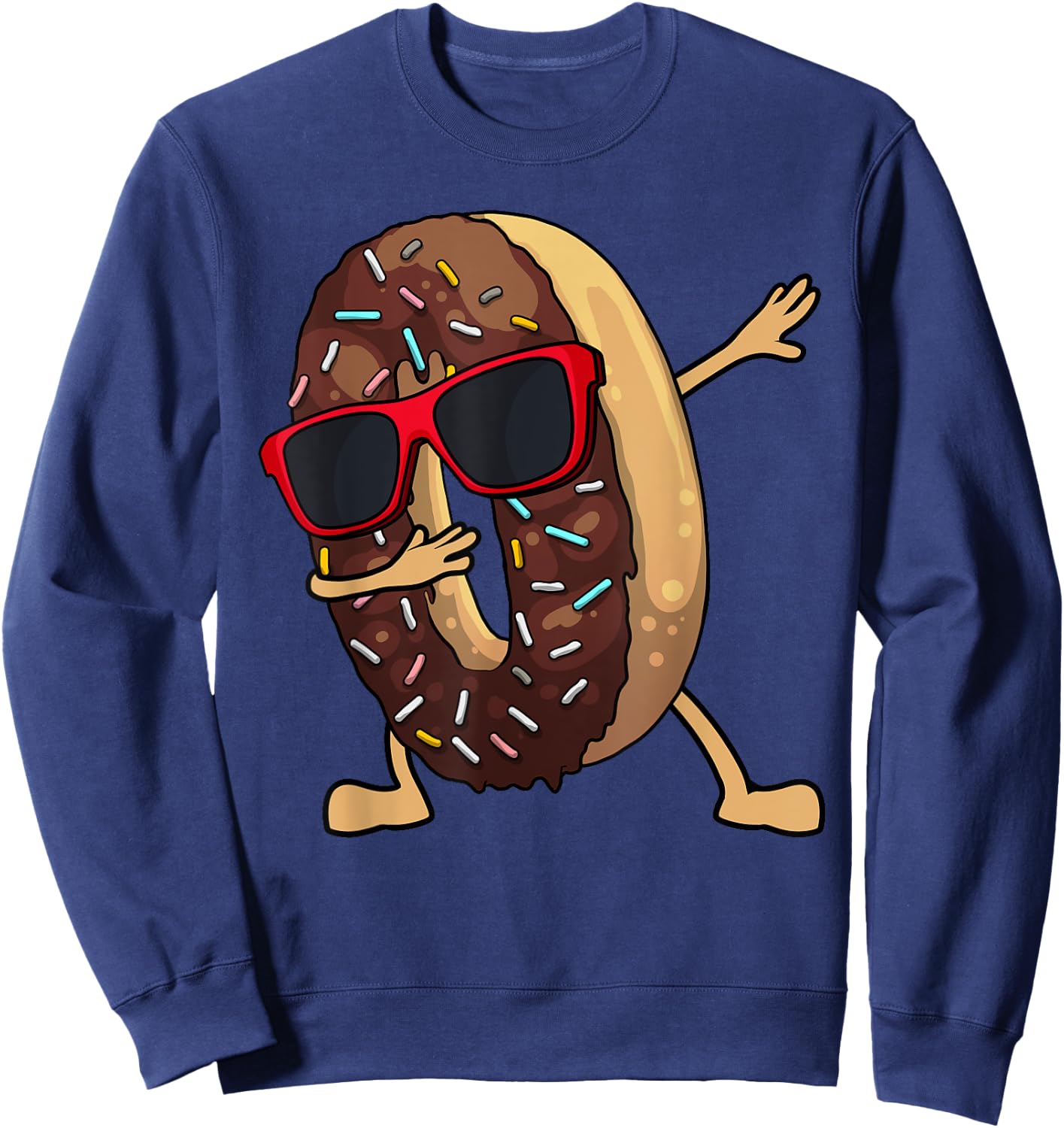 Funny Dabbing Donut Art Women Kids Youth Donut Lover Sweatshirt - Sweatshirt | Navy