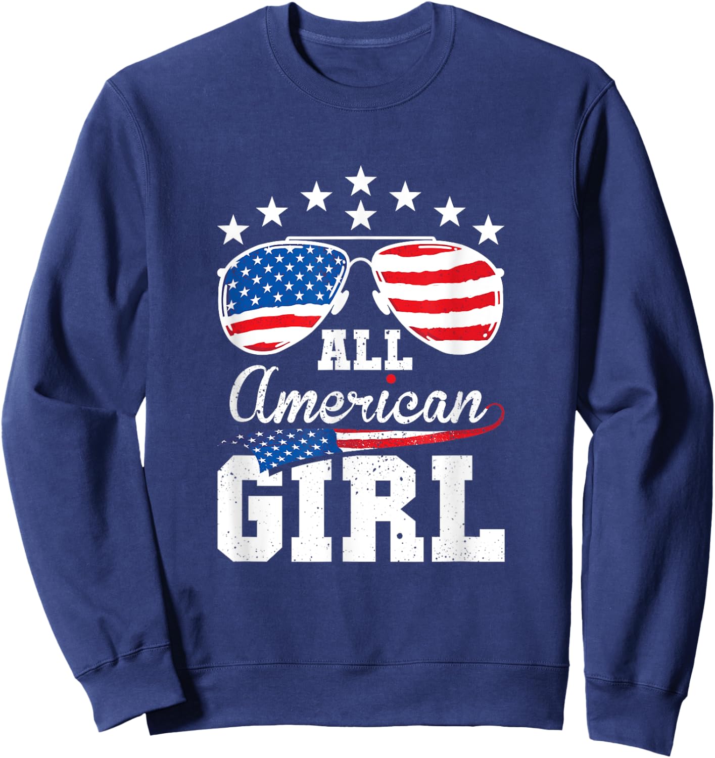All American Girl 4th of July Matching Family Sweatshirt - Sweatshirt | Navy