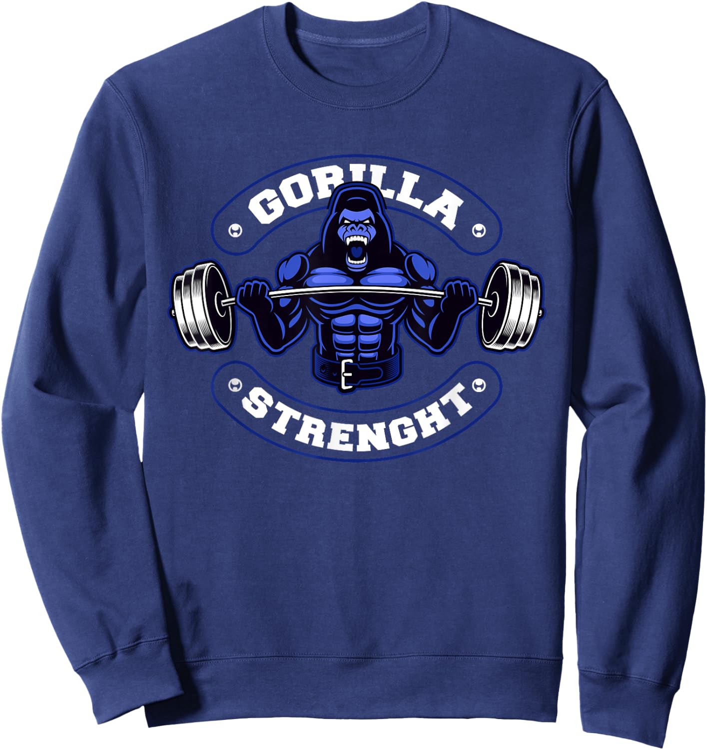 Gorilla Strength Workout Silver Back Monkey Sweatshirt - Sweatshirt | Navy