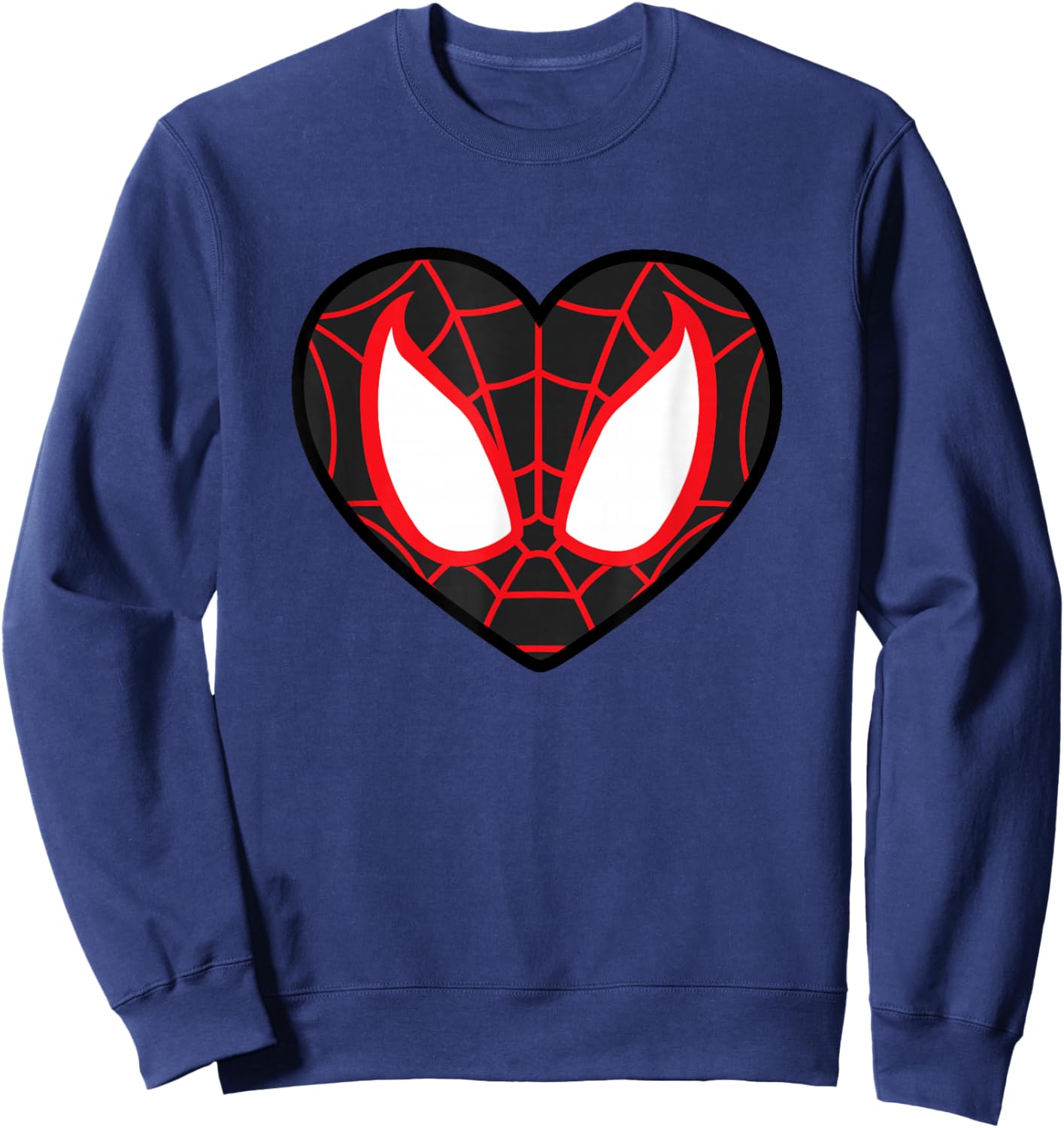 Marvel Ultimate Spider-Man Miles Morales Heart Mask Logo Small Sweatshirt - Sweatshirt | Navy