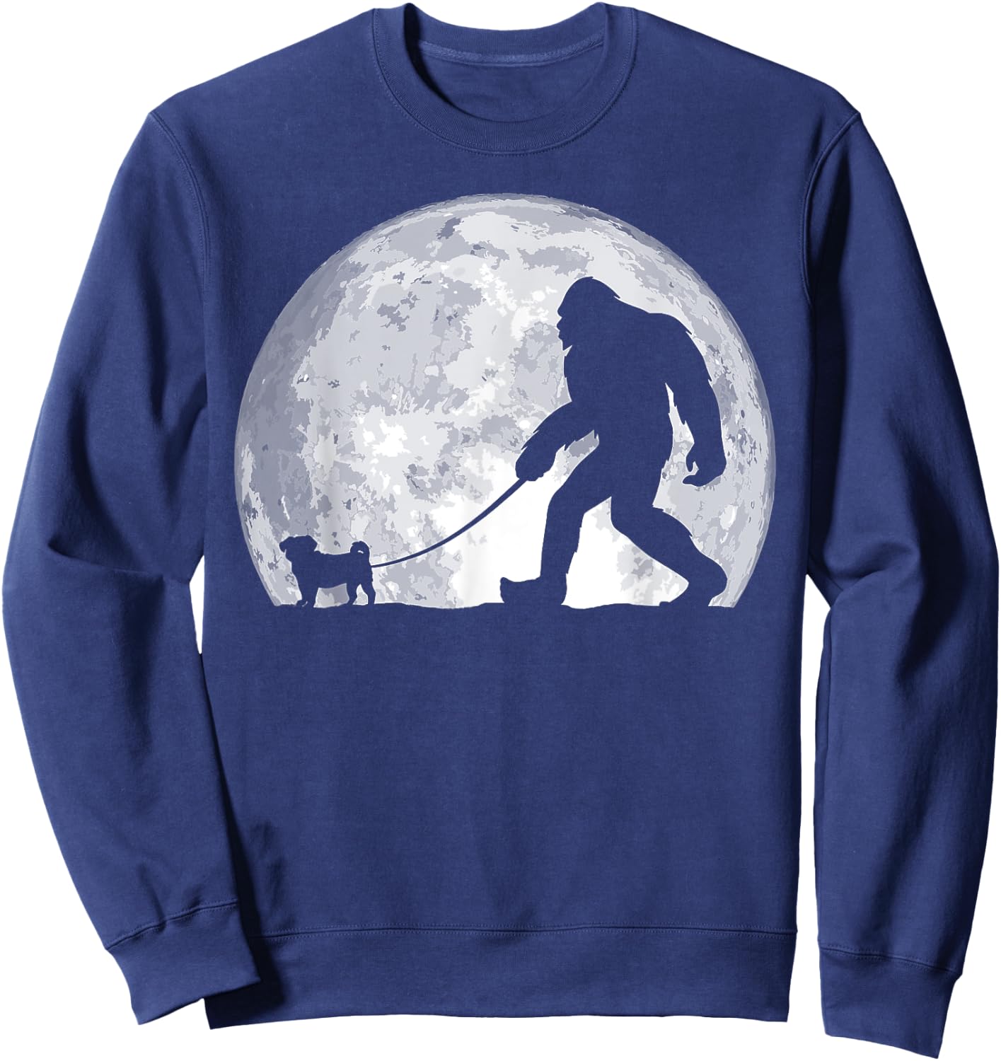 Funny Bigfoot, Pug Lover, Bigfoot Lover, Bigfoot Sweatshirt - Sweatshirt | Navy