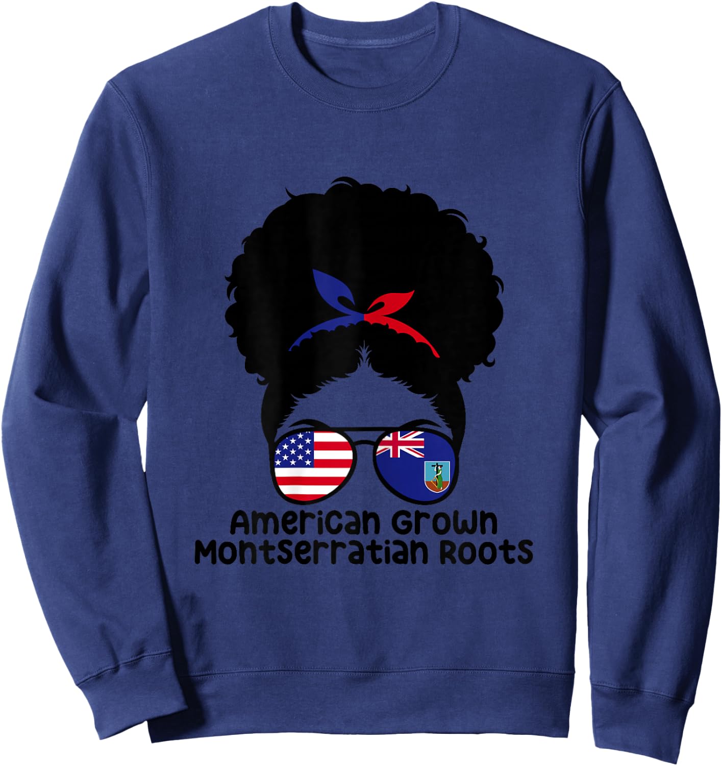 Montserrat America Mix American Grown Montserratian Roots Sweatshirt - Sweatshirt | Navy