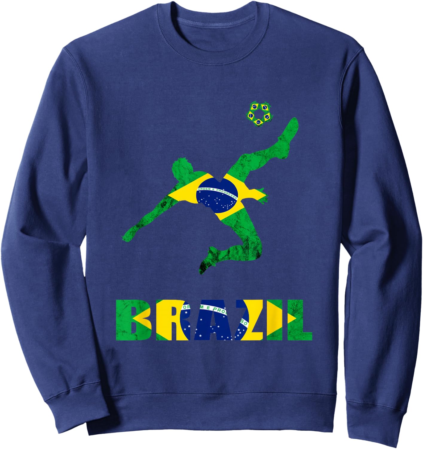 Brazil Soccer Brazilian Football Player Brasileiro Player Sweatshirt - Sweatshirt | Navy