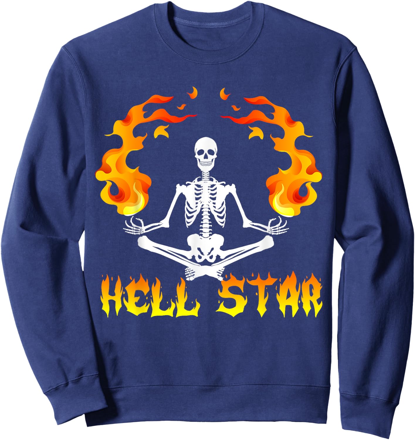 Skeletons Yoga become Hell Star Sweatshirt - Sweatshirt | Navy