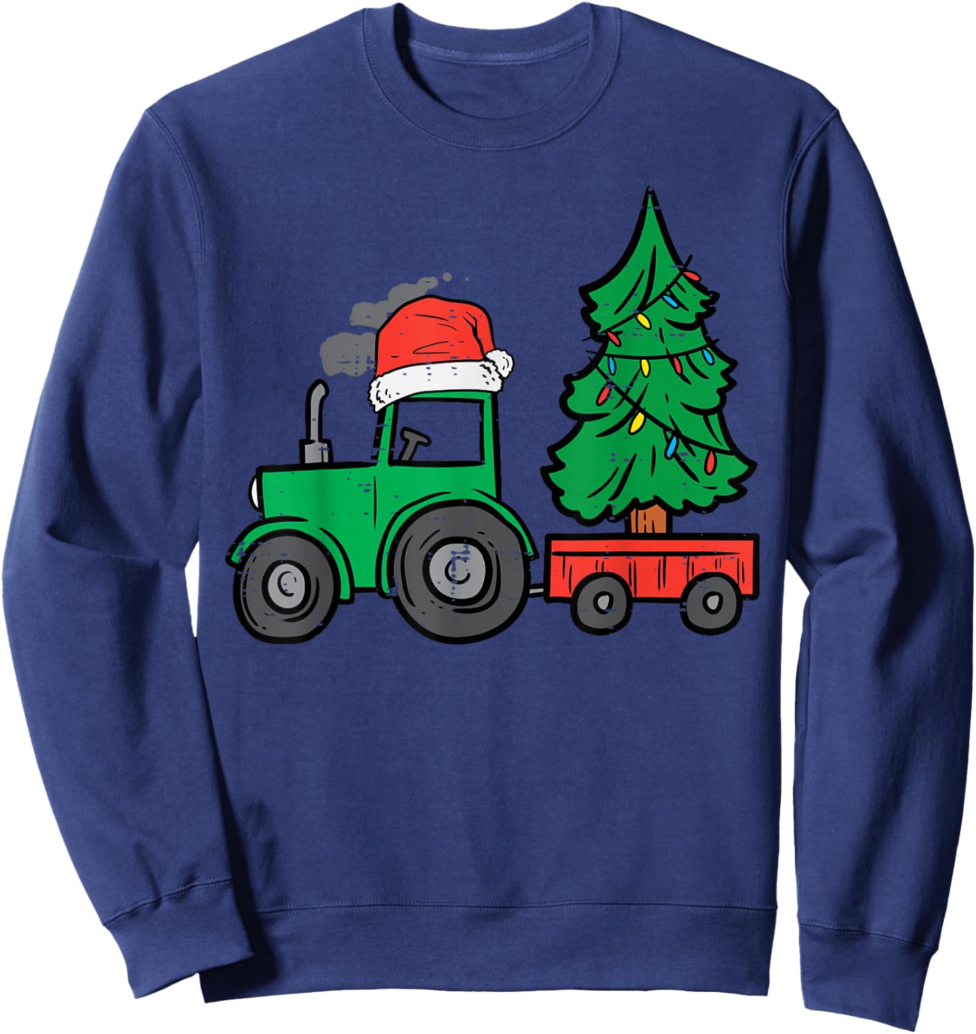 Farm Christmas Tractor Tree Xmas Truck Boys Kids Toddler Sweatshirt - Sweatshirt | Navy
