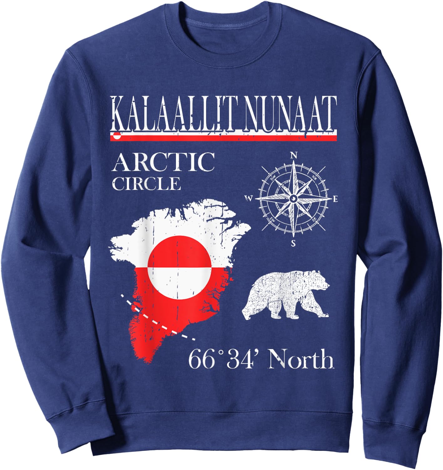 Greenland Arctic Circle - Kalaallit Nunaat Flag Sweatshirt - Sweatshirt | Navy