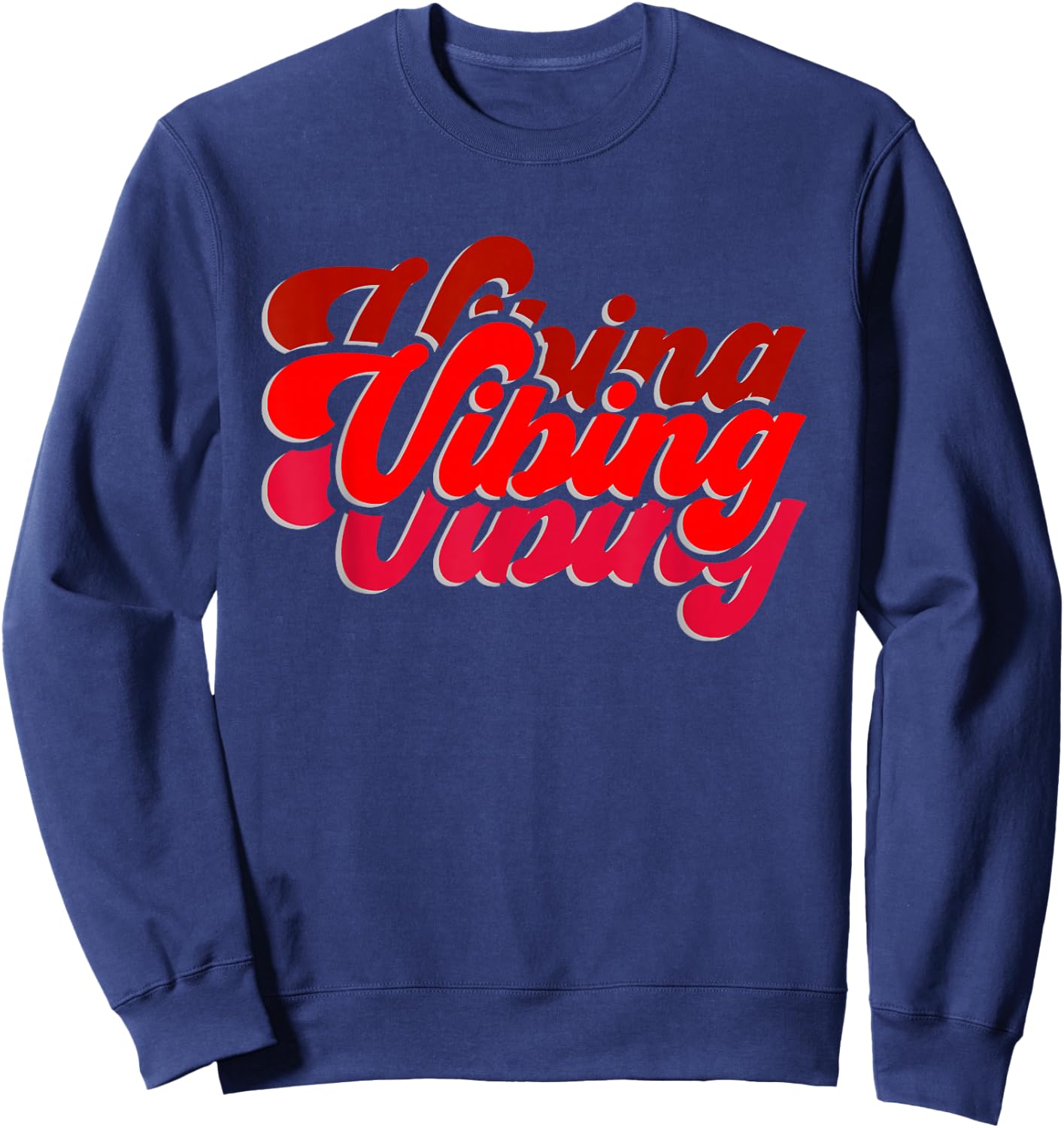 Red Vibing Red Color Graphic Sweatshirt - Sweatshirt | Navy