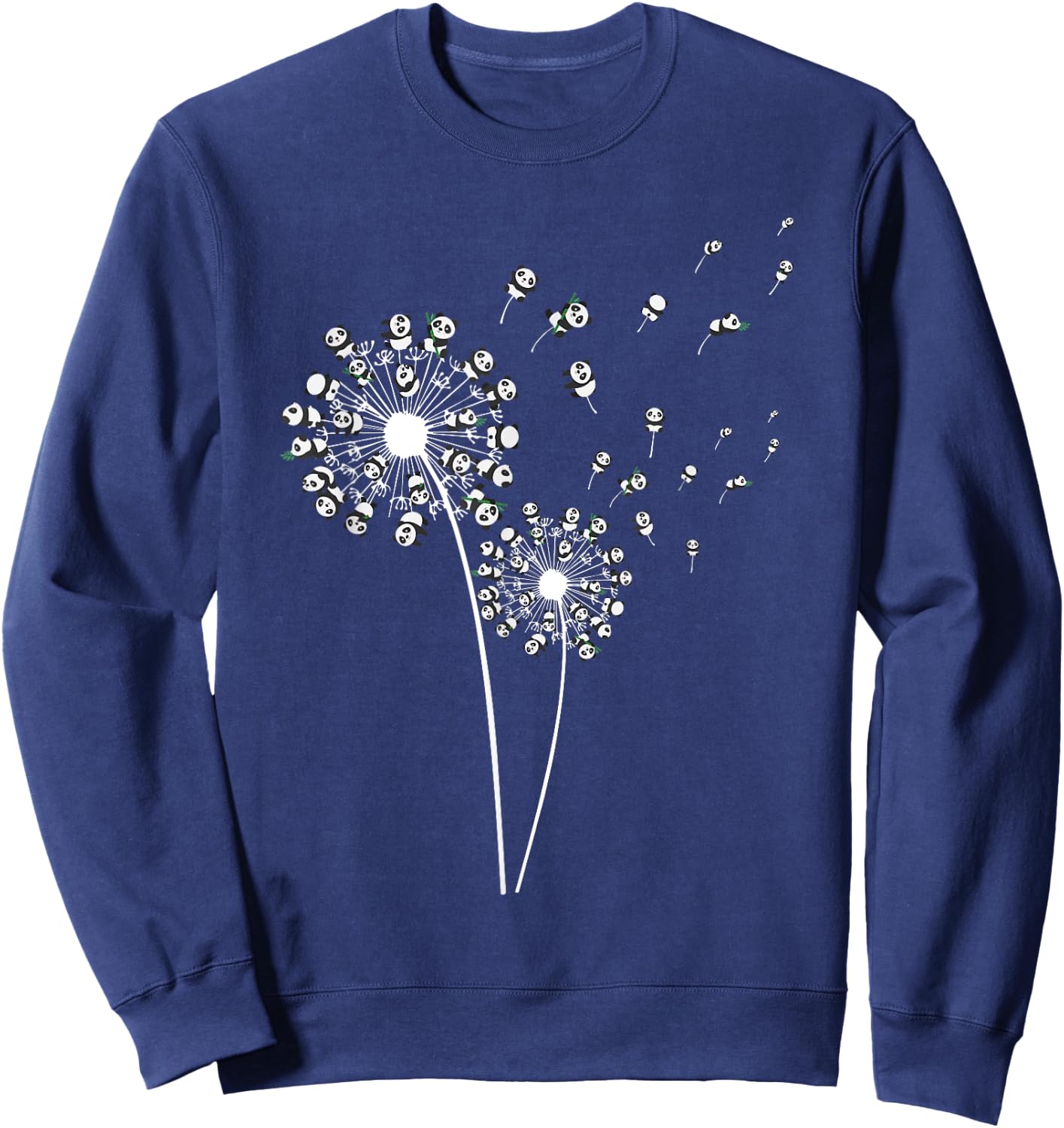 Funny Panda Dandelion Design Men Women Dandelion Panda Lover Sweatshirt - Sweatshirt | Navy