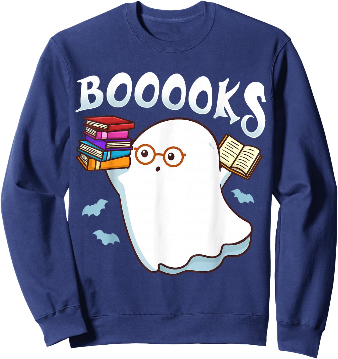 Halloween Books Librarian English Teacher Reader Reading Sweatshirt - Sweatshirt | Navy