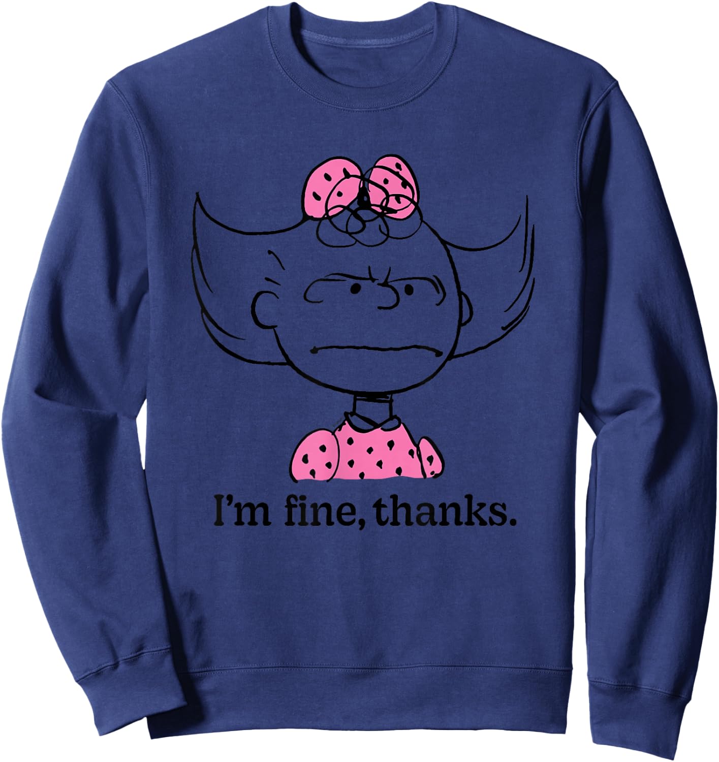 Peanuts - Sally Fine Thank You Sweatshirt - Sweatshirt | Navy
