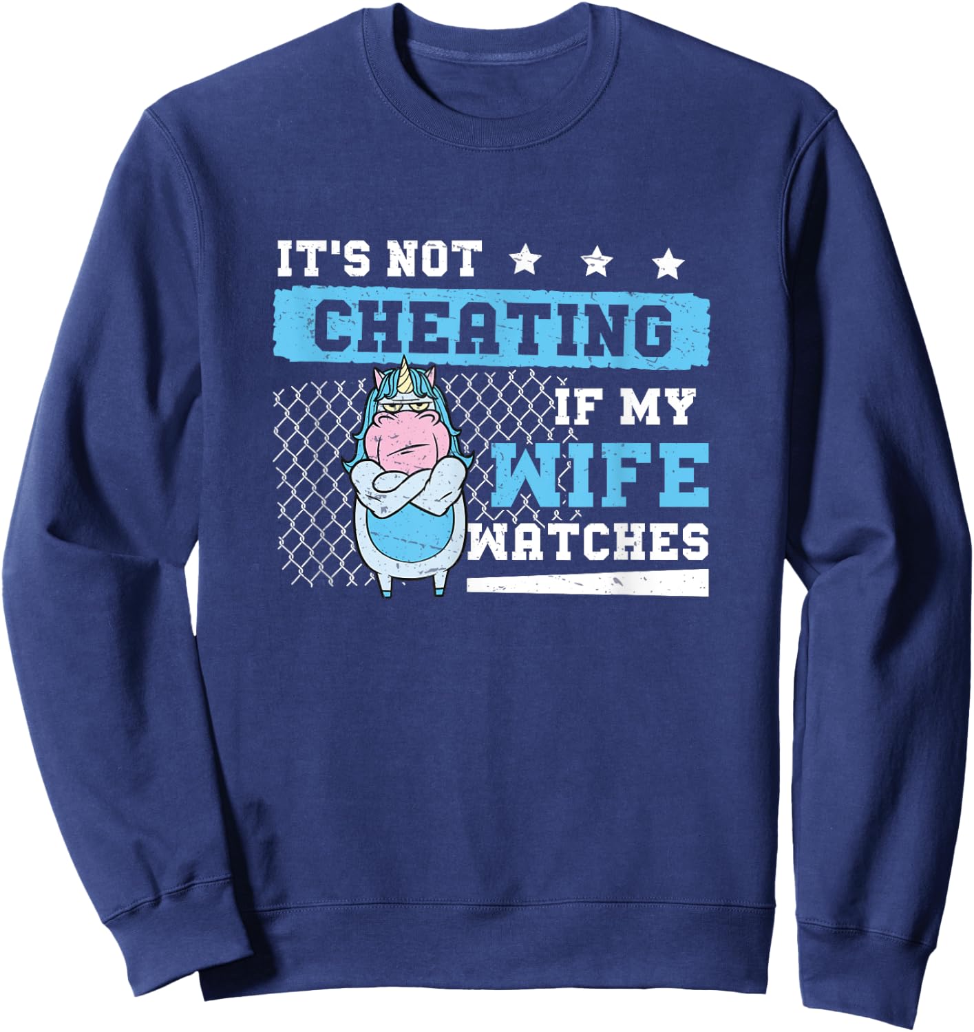 It's Not Cheating If My Wife Watches Funny Polyamory Couple Sweatshirt - Sweatshirt | Navy