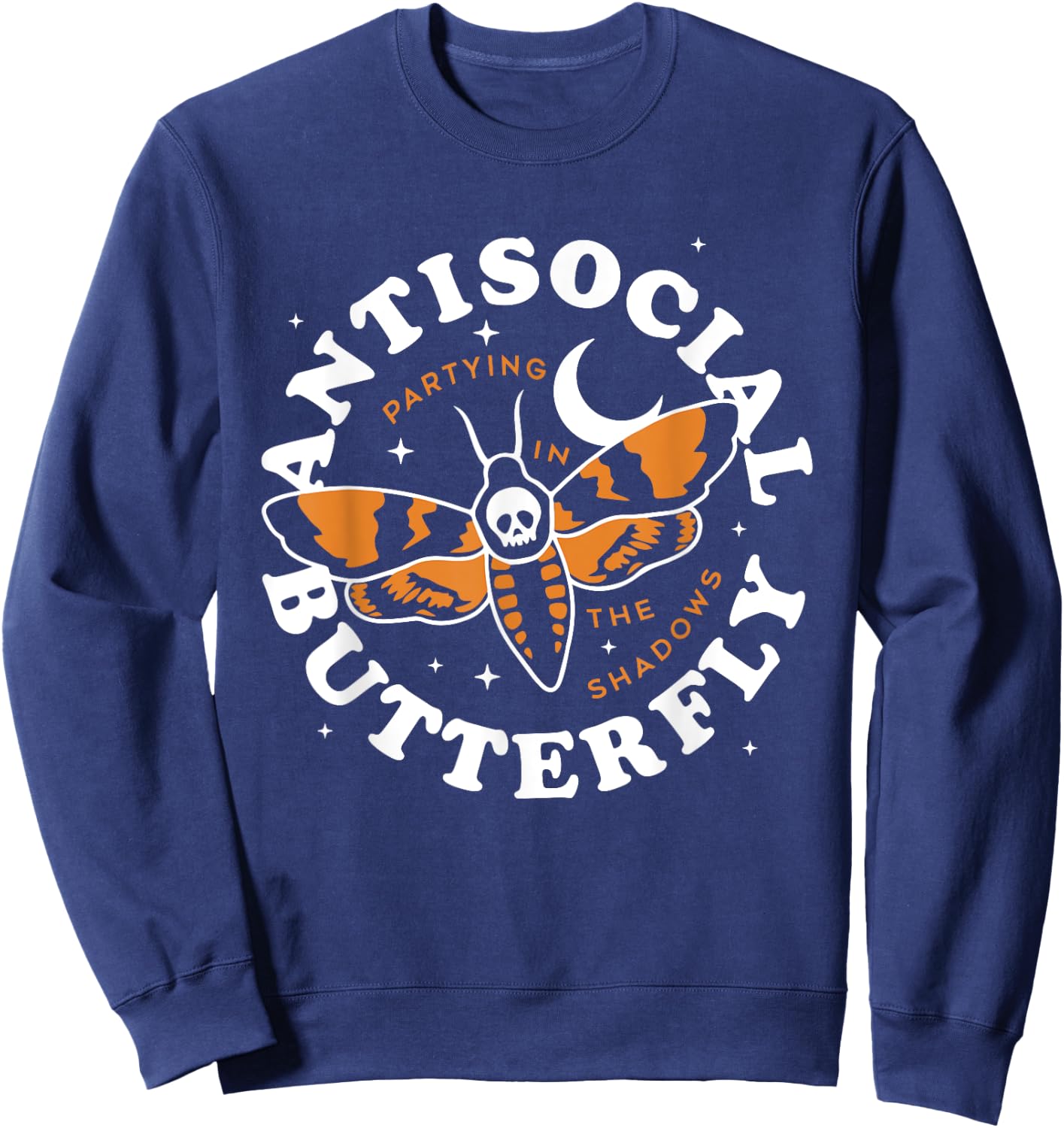 Antisocial Butterfly Partying In The Shadows Apparel Sweatshirt - Sweatshirt | Navy