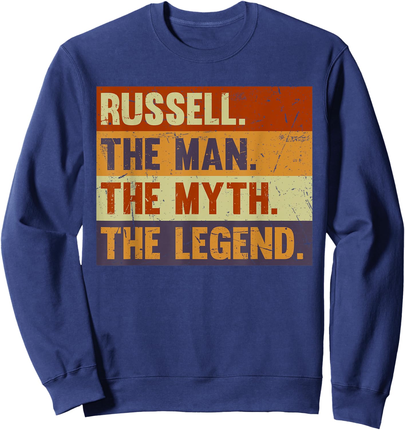 Russell The Man The Myth The Legend Vintage Gift Russell Sweatshirt - Sweatshirt | Navy