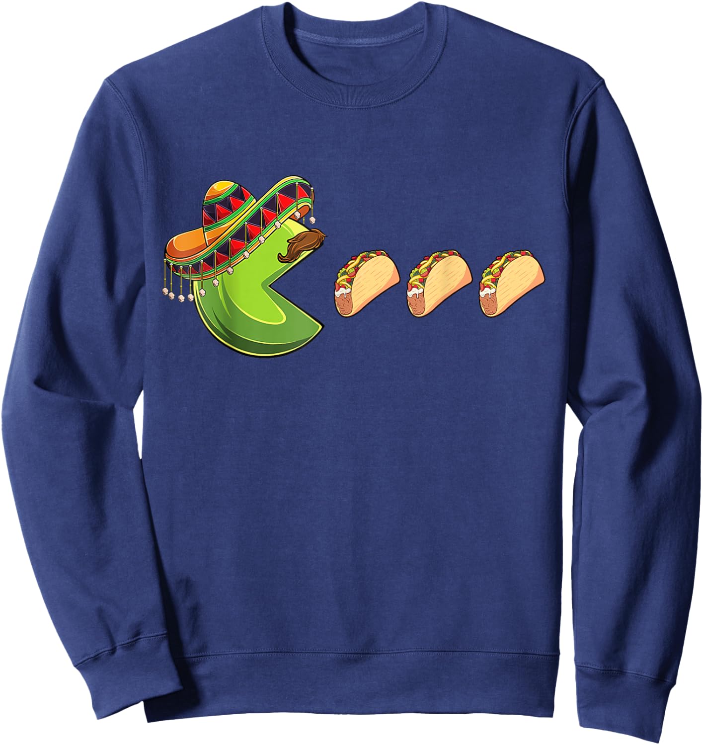 Funny Eating Tacos Cinco De Mayo Boys Kids Woman Men Mexican Sweatshirt - Sweatshirt | Navy
